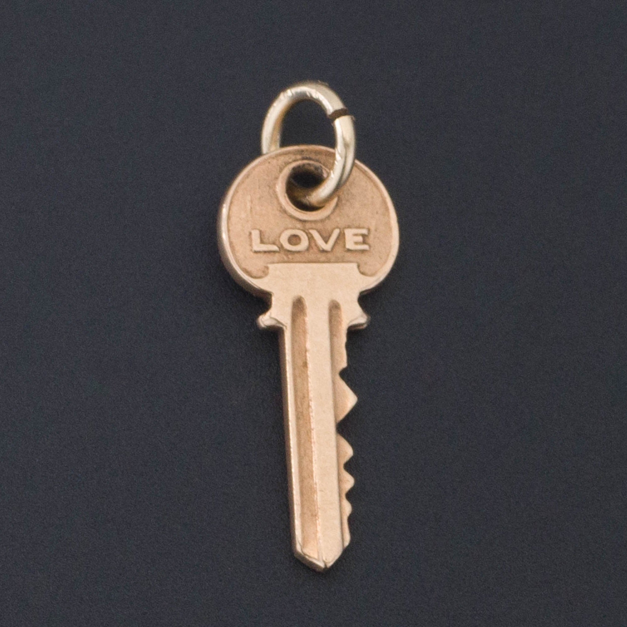 Vintage Key Charm | 14k Gold Key Charm | Gold Charm | Key to Love Charm