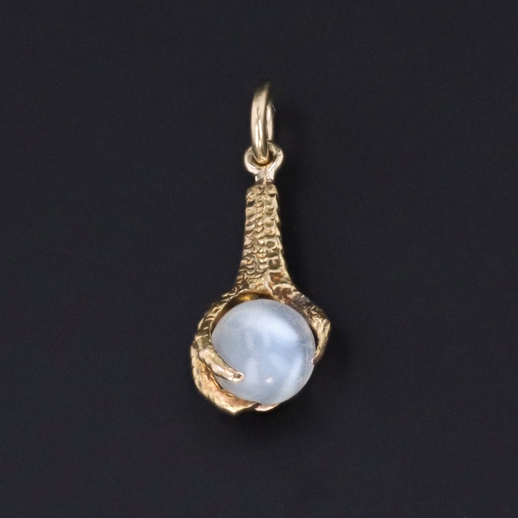 Moonstone Talon Pendant or Charm | Antique Moonstone Claw or Talon | 14k Gold Charm | Pin Conversion