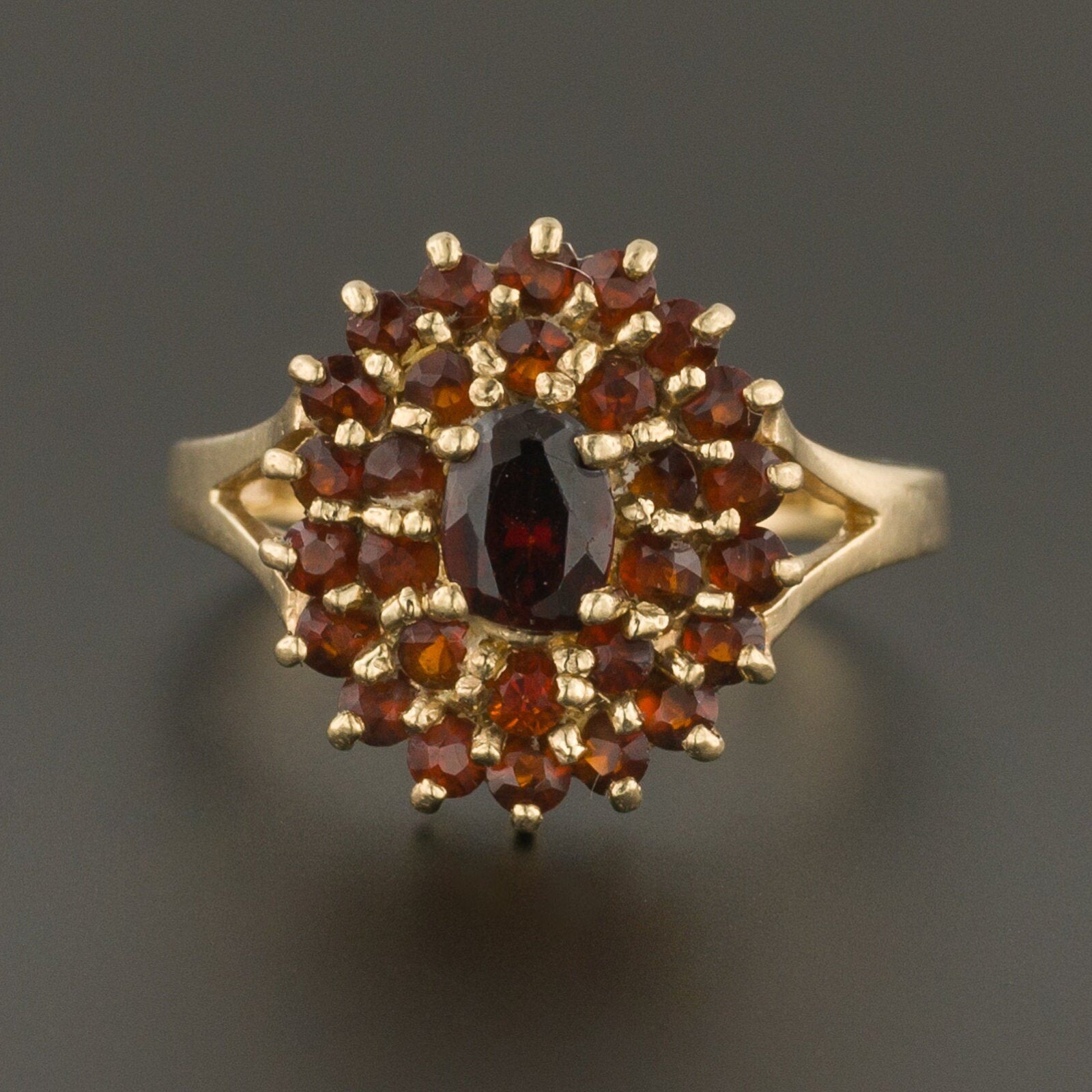 Garnet Cluster Ring | Antique Ring 