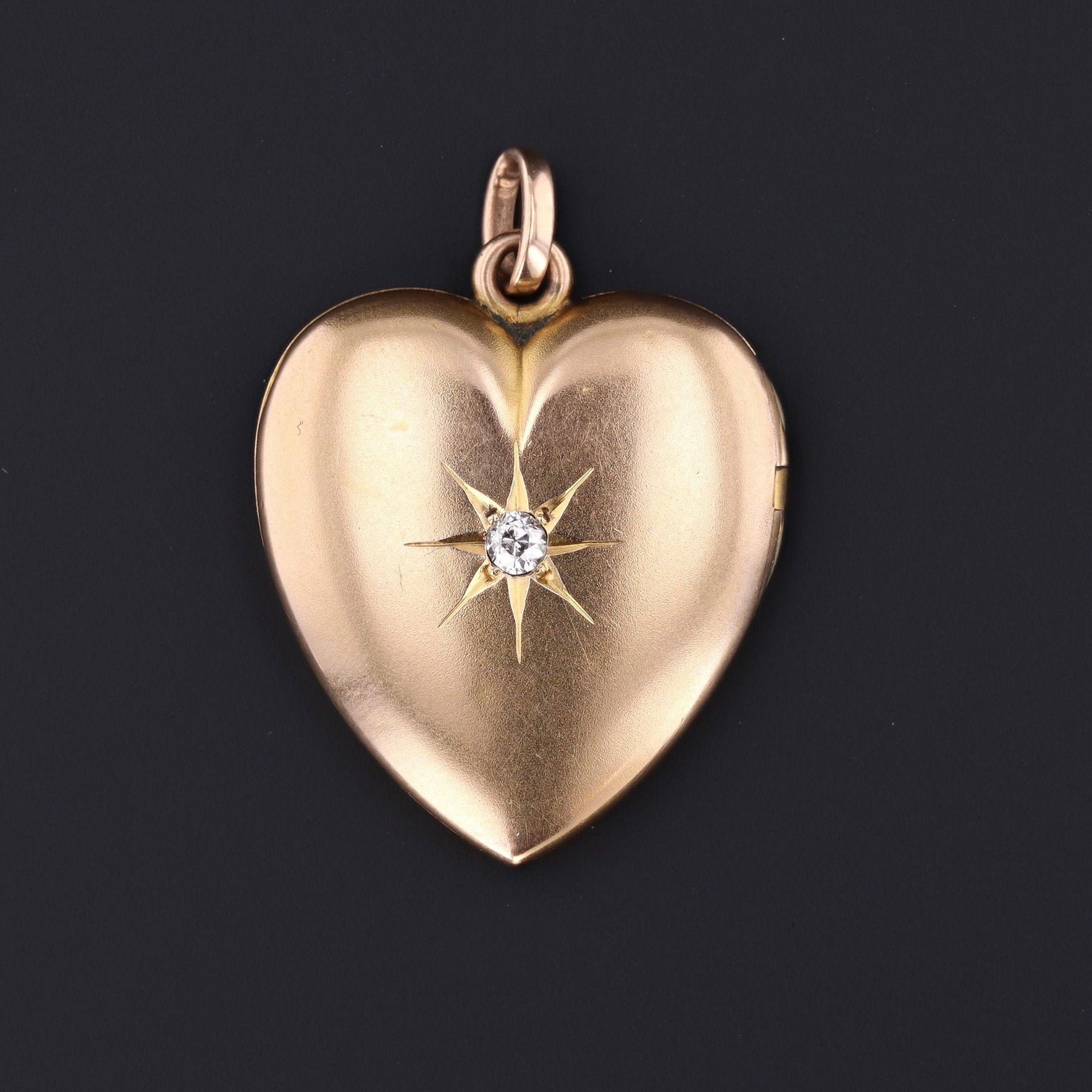 Antique Locket | Antique Heart Locket | Diamond Locket | 10k Gold Locket