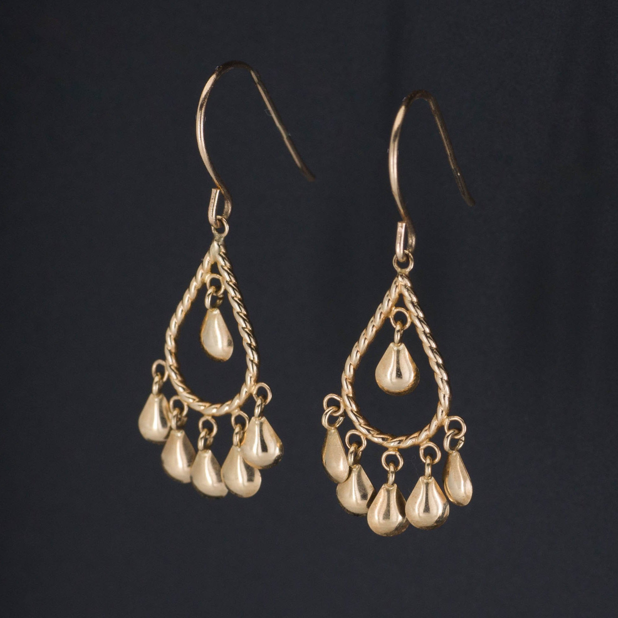 14k Gold Dangle Earrings | Vintage Earrings | 14k Gold Earrings