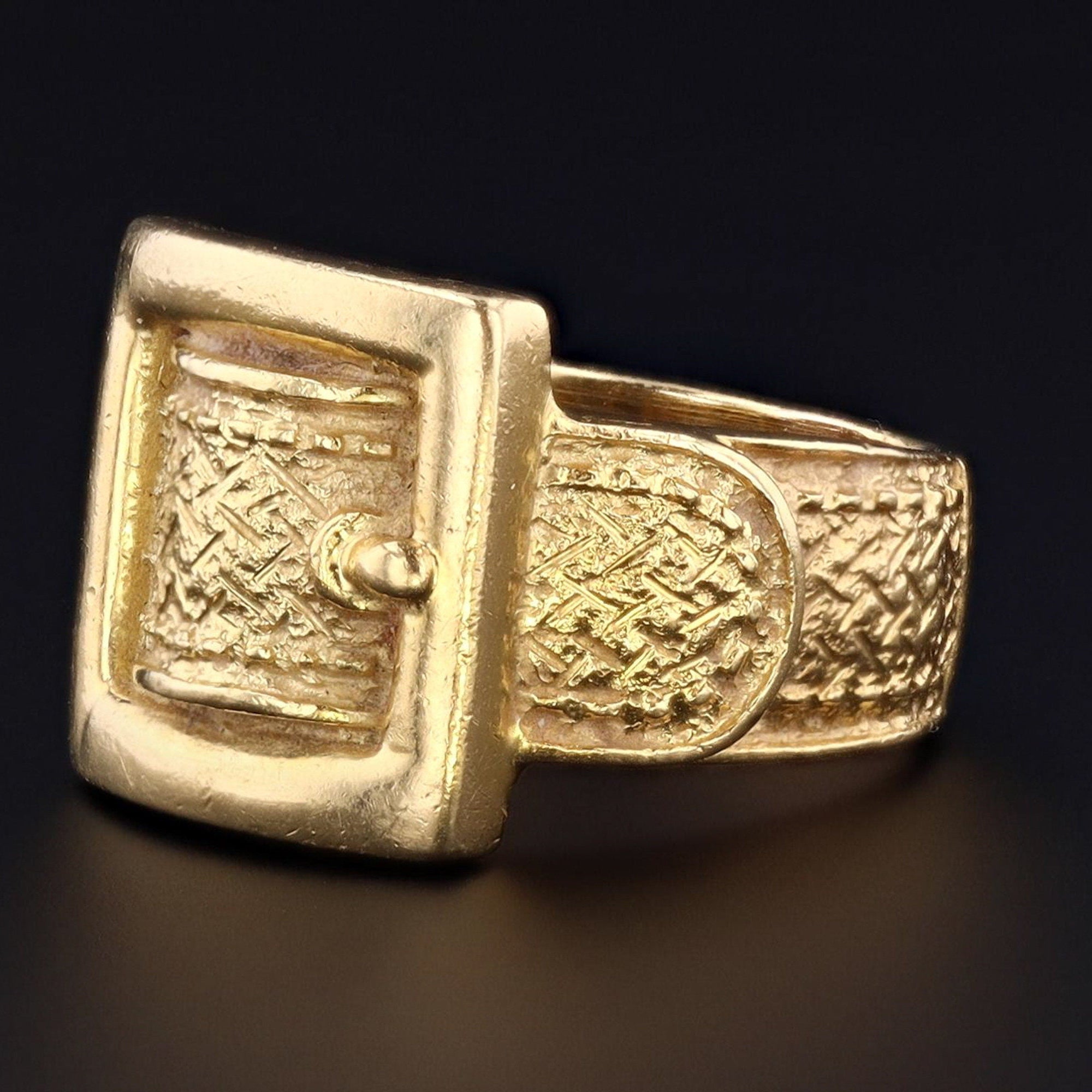 Vintage Buckle Ring | 18k Gold Buckle Ring 