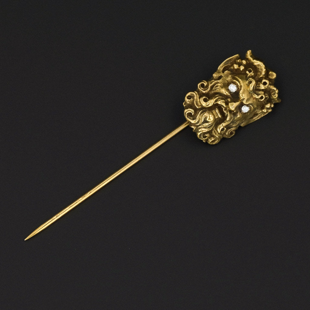 14k hot Gold vintage Stick Person Pin