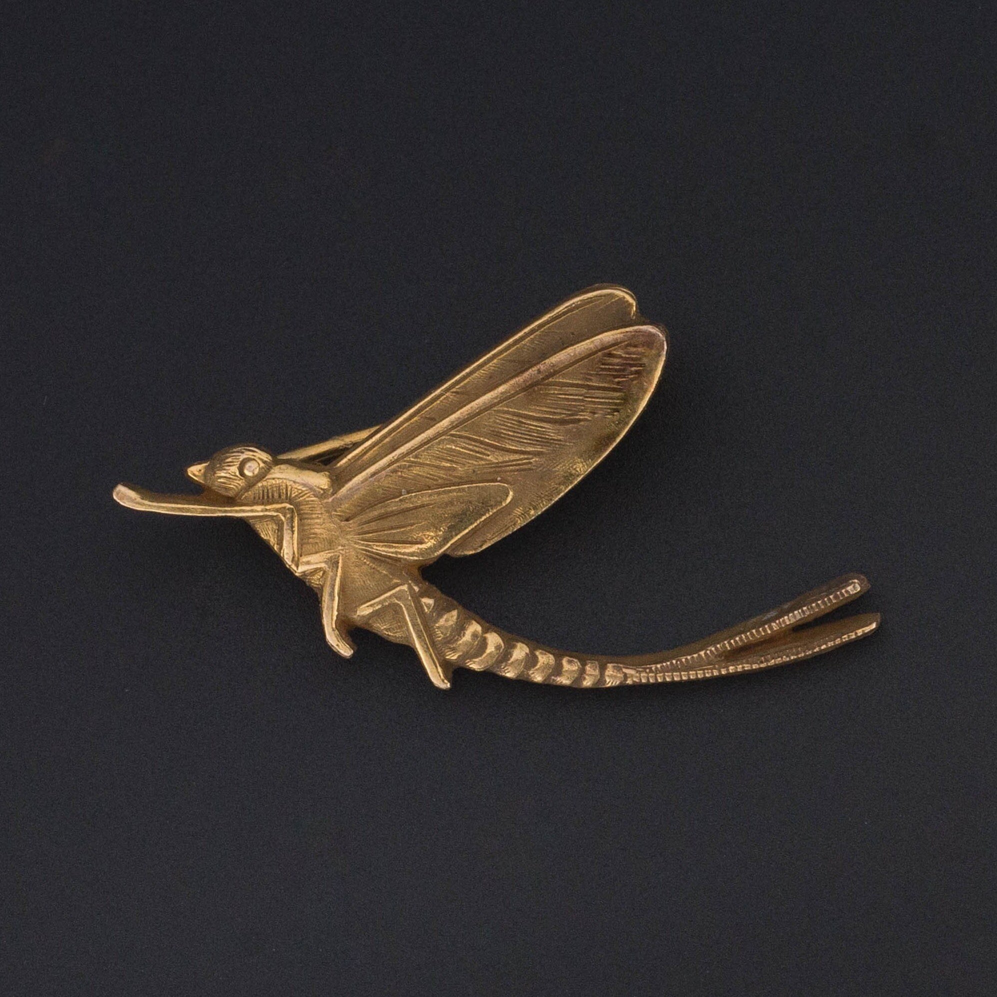 Vintage Dragonfly Pin | 10k Gold Dragonfly Pin 