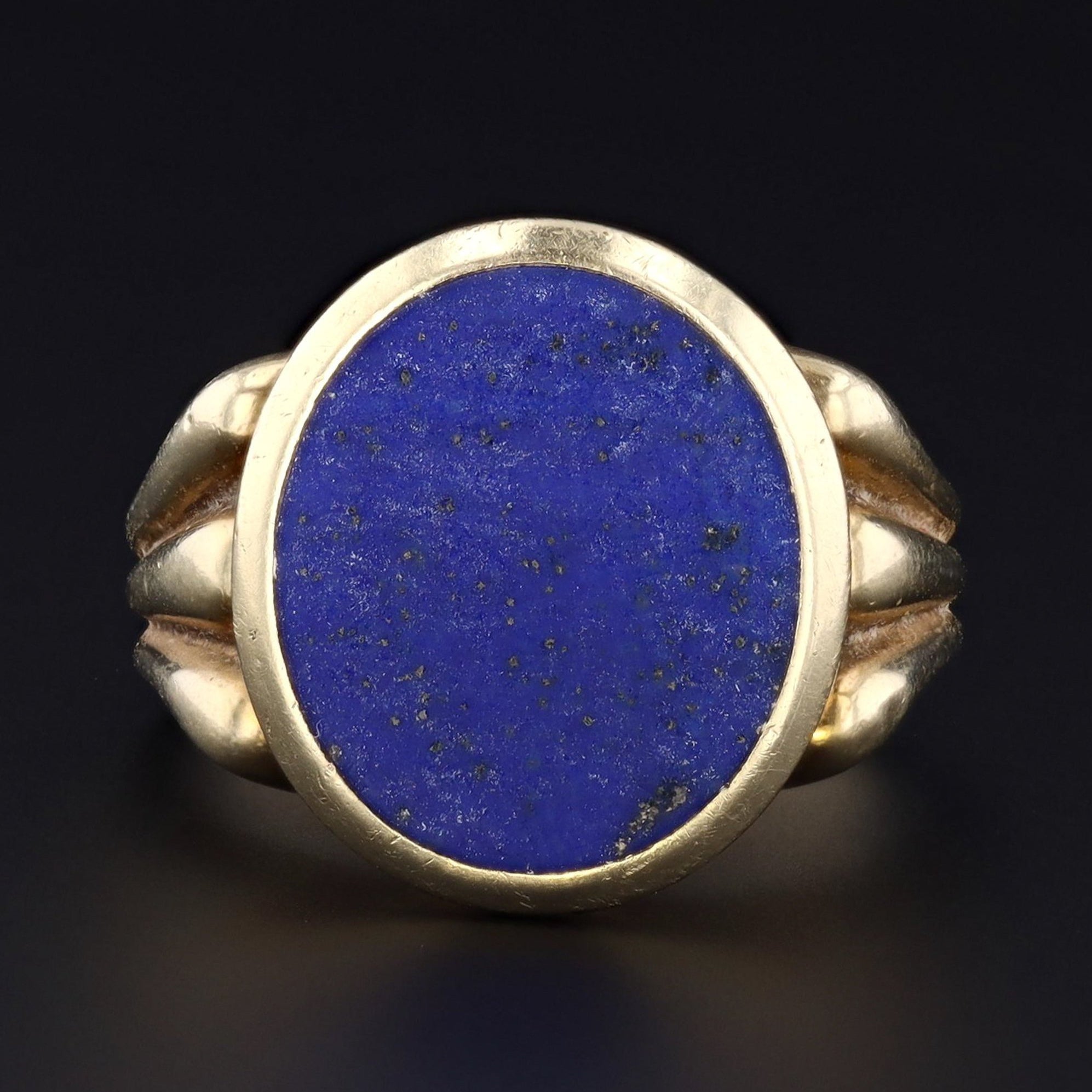 Lapis Lazuli Ring | Vintage Ring | 14k Gold Ring | Vintage Signet Ring | Unisex Ring