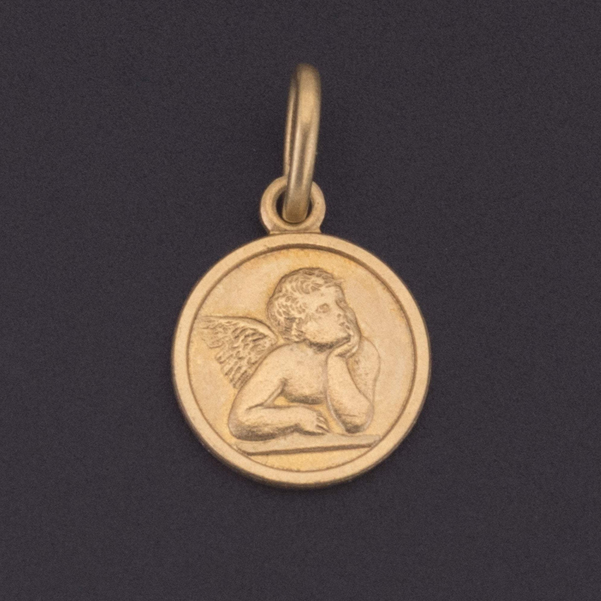 Vintage Cherub Pendant | Gold Cherub Pendant | 14k Gold Cherub | Gold Angel Pendant