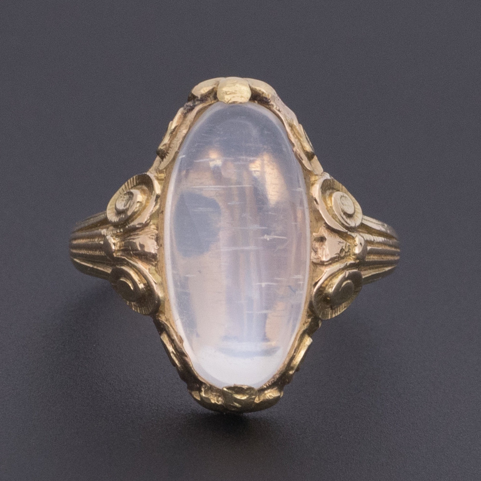 Art Nouveau Moonstone Ring | Blue Moonstone Ring | Antique Moonstone Ring | 14k Gold Ring