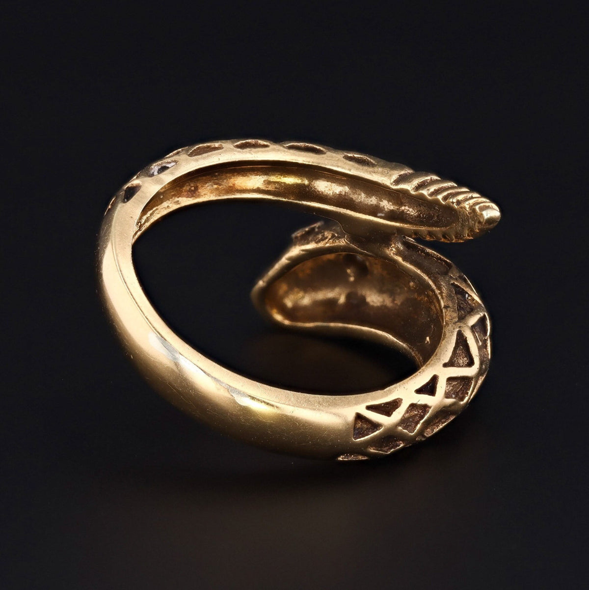 14k Gold Snake Ring | Vintage Snake Ring - Trademark Antiques