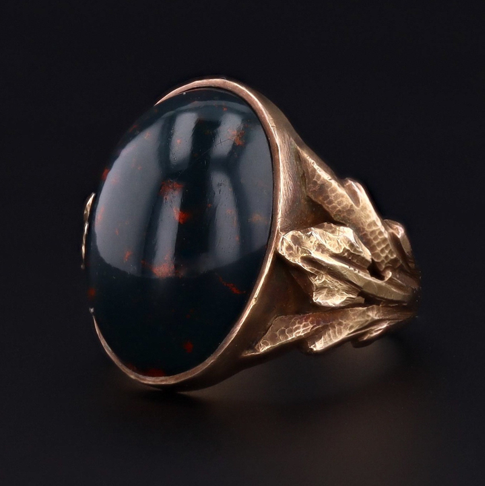 Bloodstone Ring | Antique Bloodstone Ring | 14k Gold Ring | Statement Ring |
