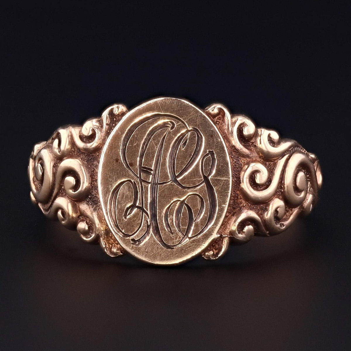 Antique Signet Ring | AG Initial Ring - Trademark Antiques