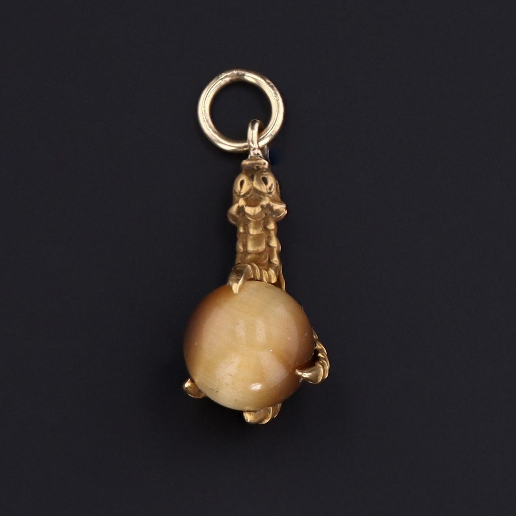 Antique Talon Charm | Antique Tiger&#39;s Eye Charm | 10k Gold Charm | Talon or Claw Charm | Pin Conversion