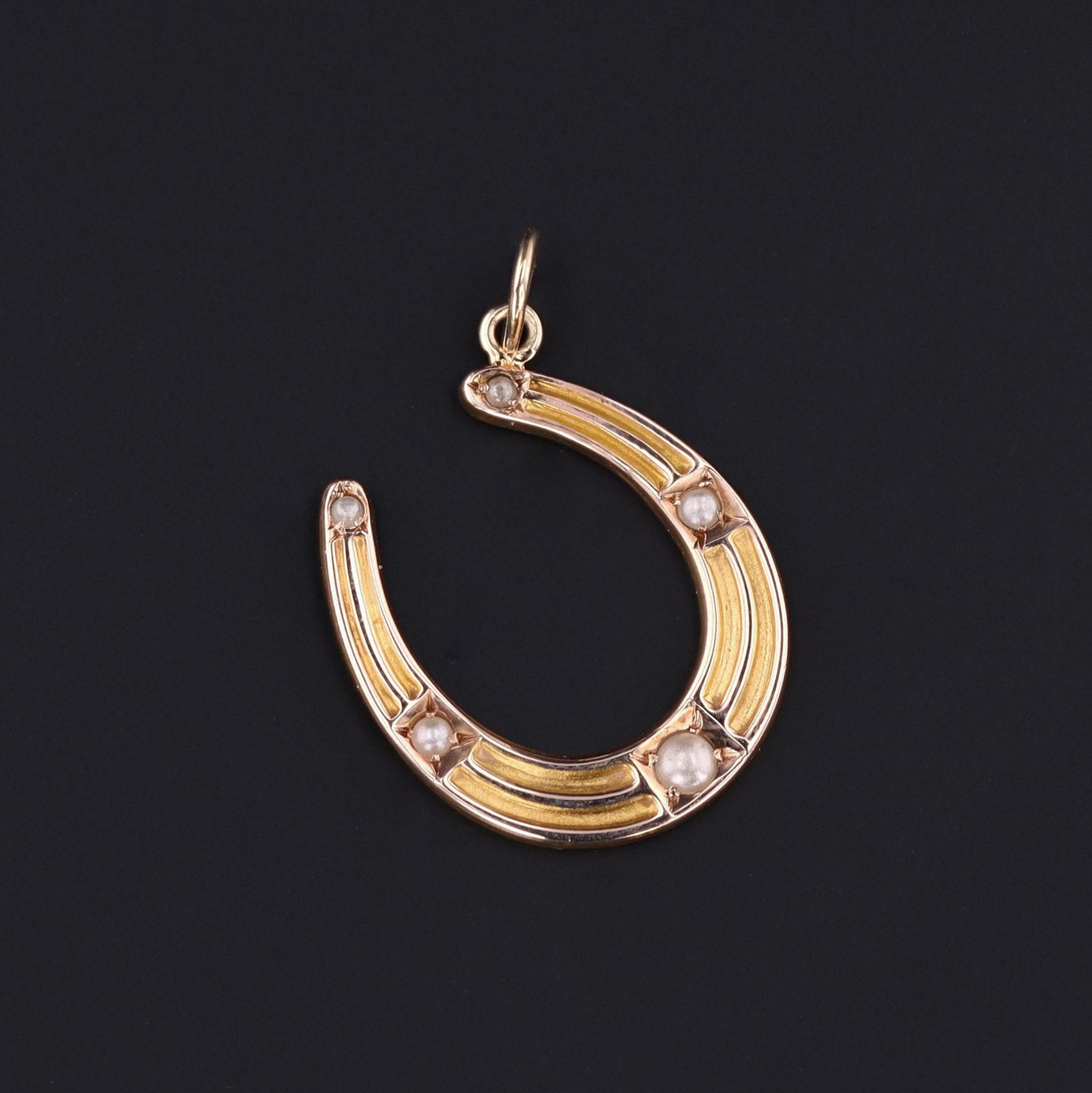 Horseshoe Charm | 14k Gold Charm | Pin Conversion | Antique Horseshoe Charm