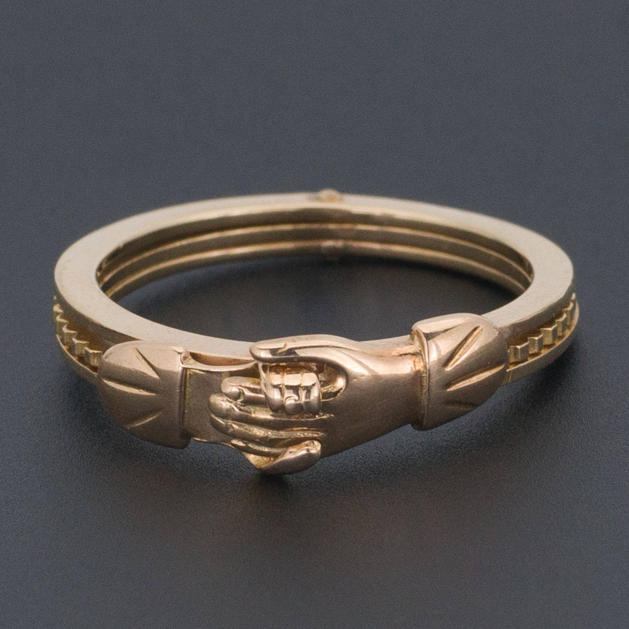 Vintage Gimmel Ring | Vintage 14k Gold Fede Ring 