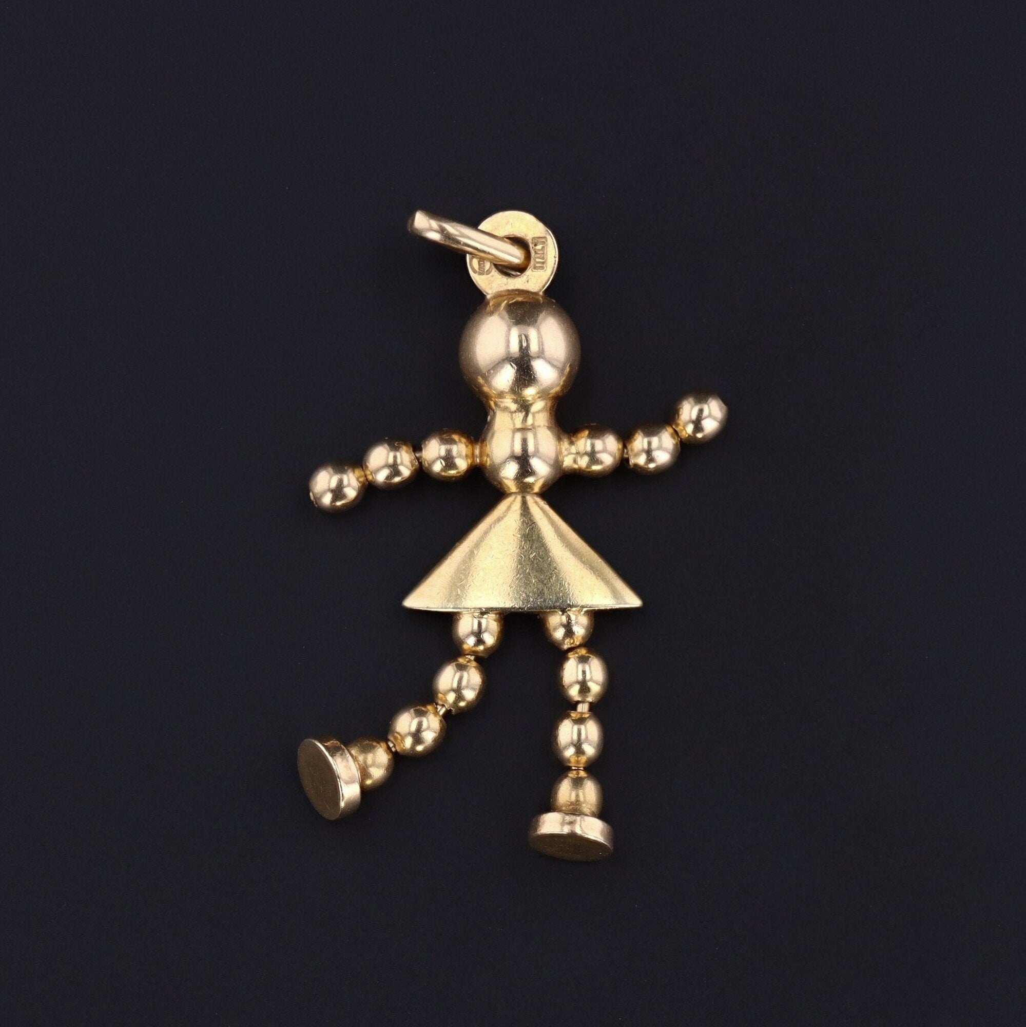 Vintage Girl Pendant | 14k Gold Pendant 