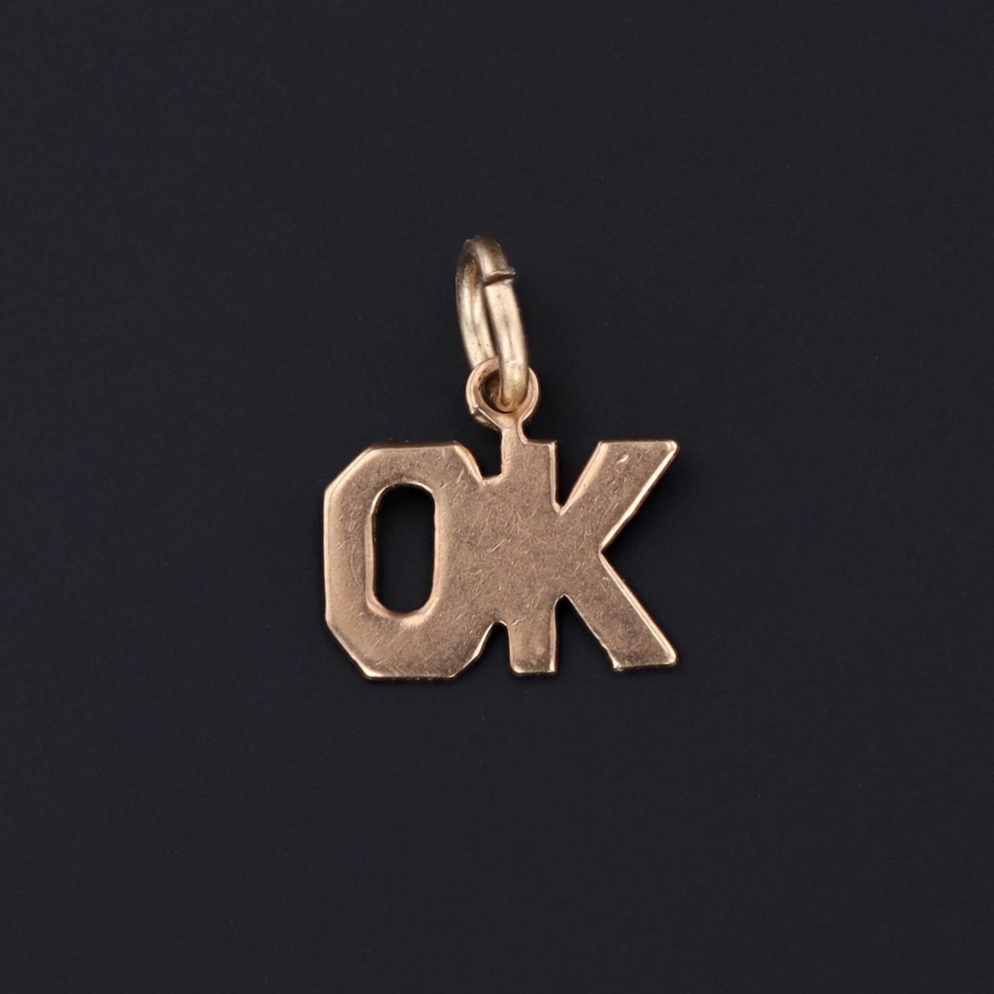Vintage OK Charm | 10k Gold Charm 