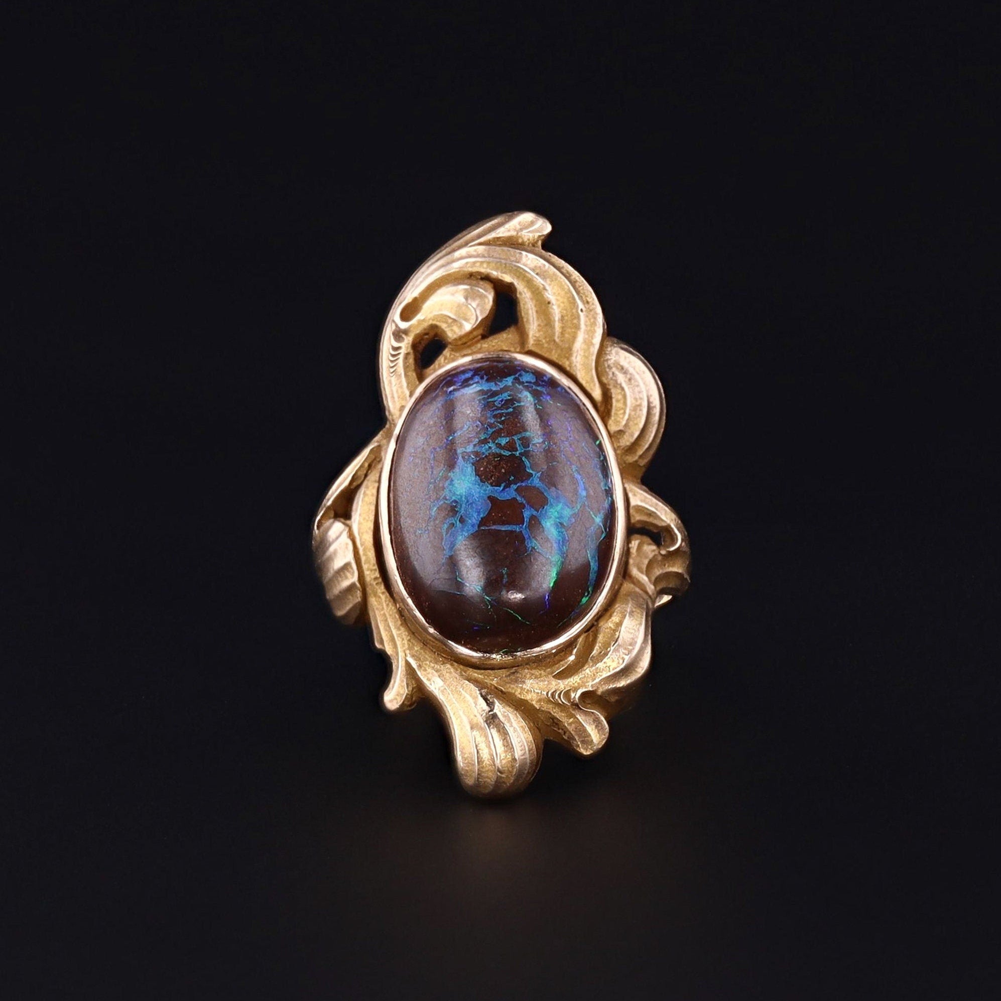 Boulder Opal Ring | 10k Gold Ring 