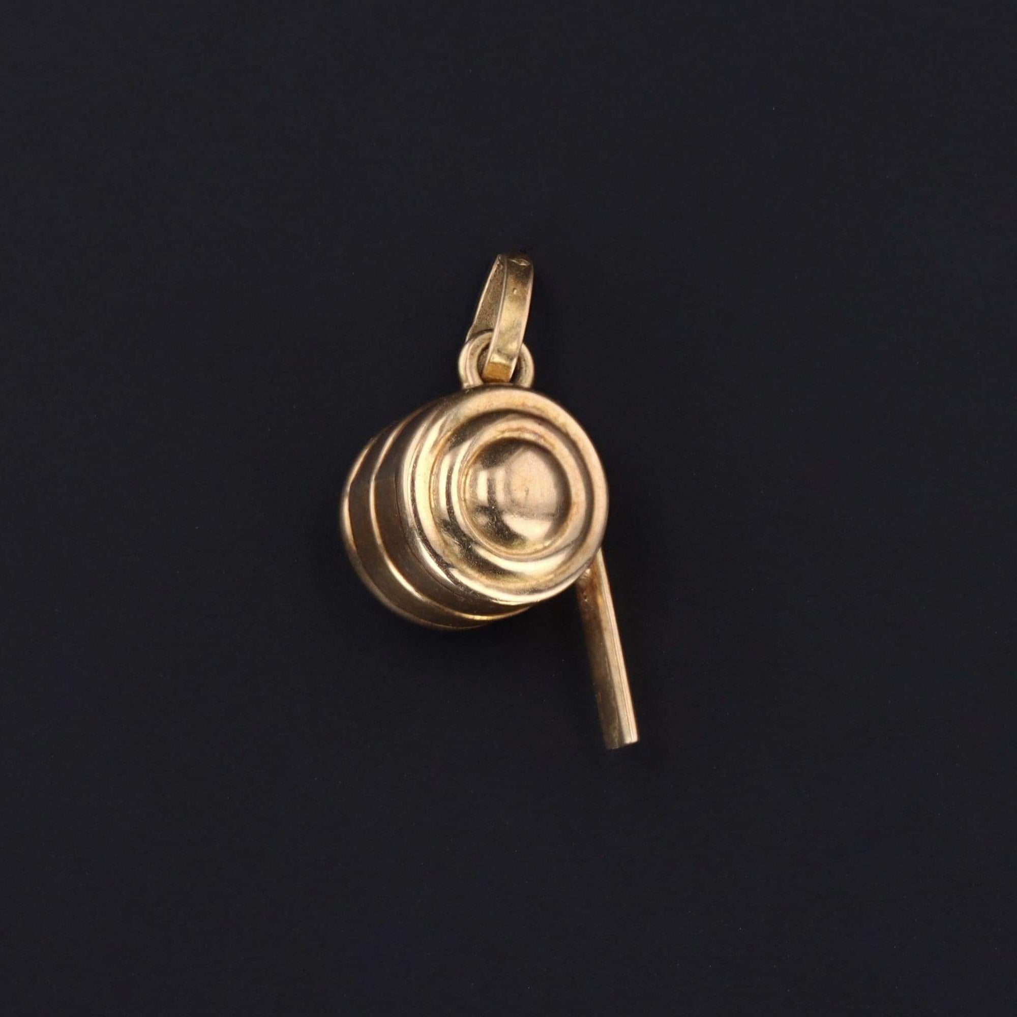 Gold Whistle | Vintage Gold Whistle Pendant 