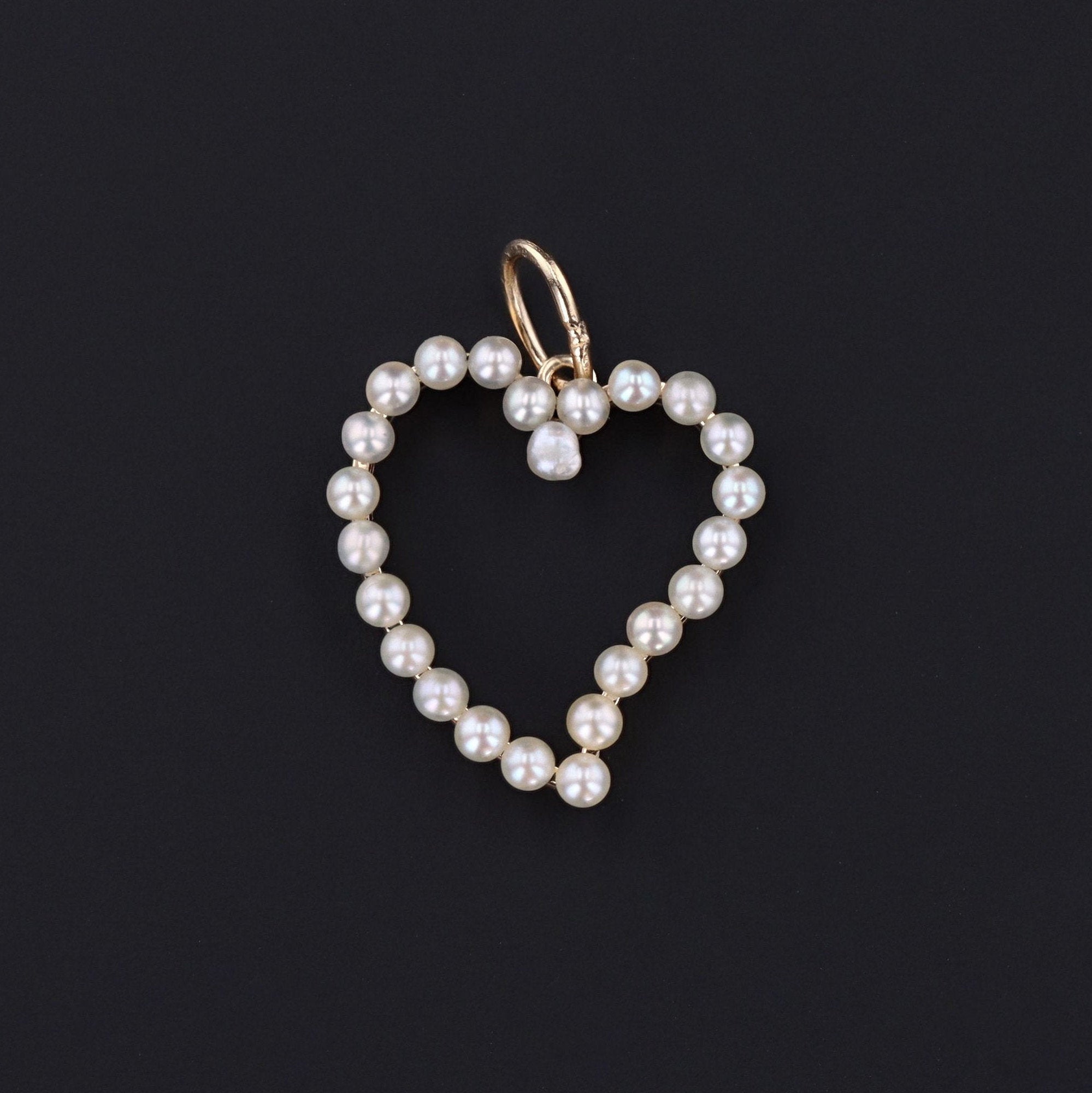 Pearl Witches Heart Pendant | Pearl Pendant | Bridal Pendant | 14k Gold Pendant | Pin Conversion