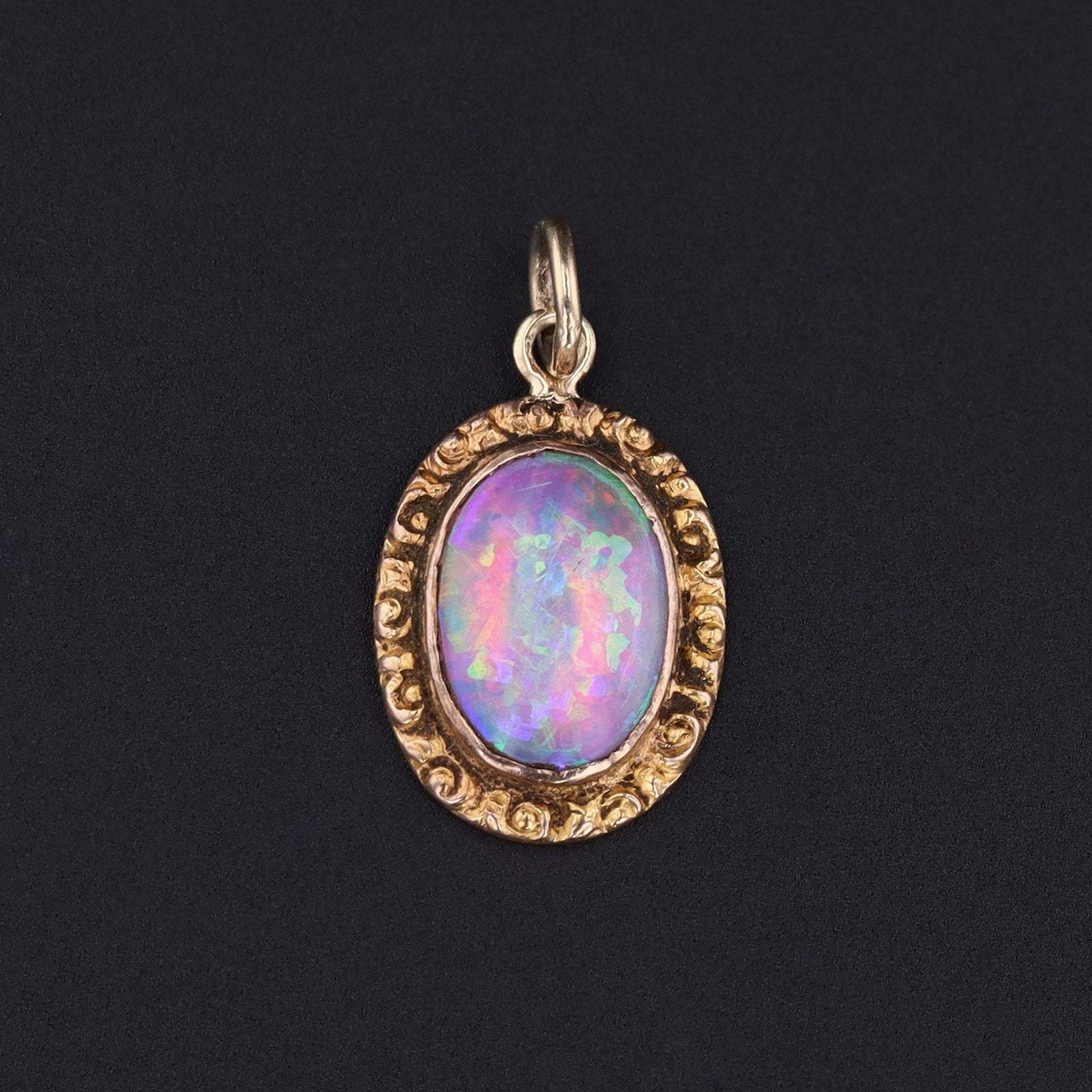 Opal Charm | Antique Pin Conversion | Antique Opal Charm | October Birthstone