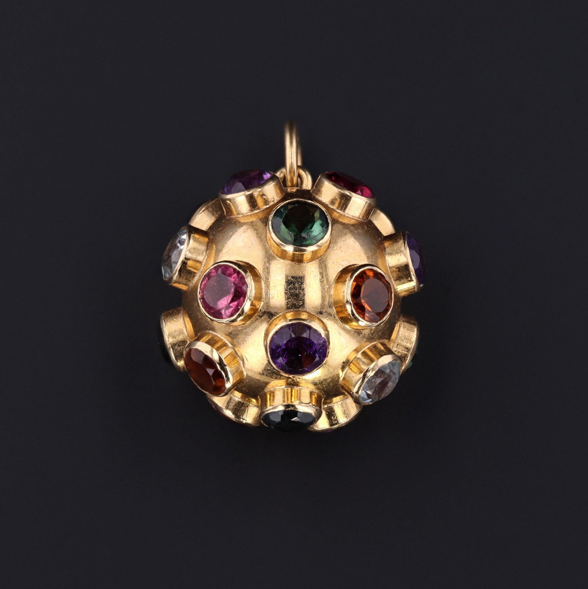 Sputnik Pendant | 18k Gold Pendant | Gemstone Pendant | Vintage Pendant | Vintage Sputnik Pendant | Mid-Century Pendant