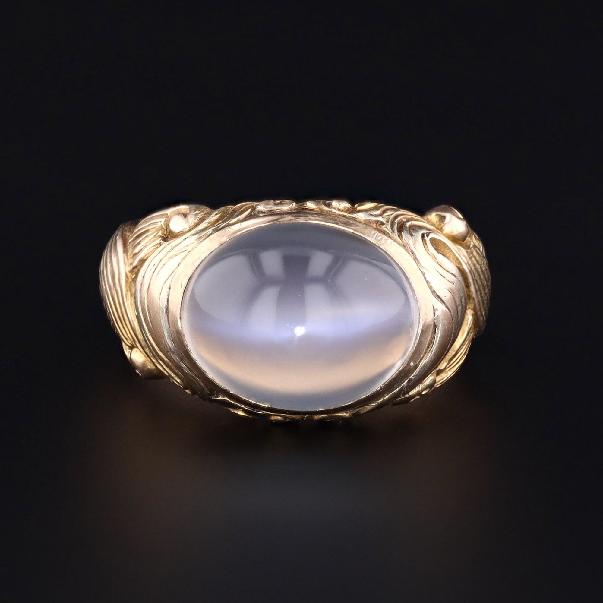 Moonstone Ring | Antique Moonstone Ring | Antique Ring | 14k Gold Ring | Moonstone Cabochon Band