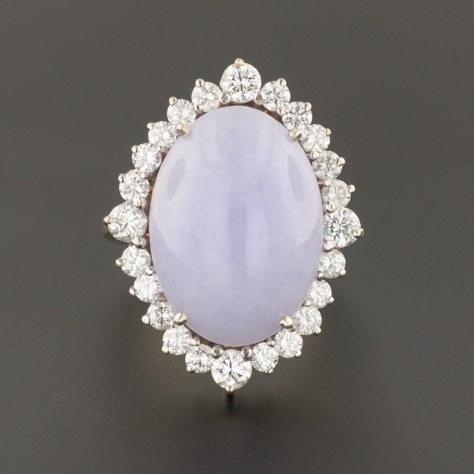 Lavender Jade & Diamond Ring | Vintage Ring 