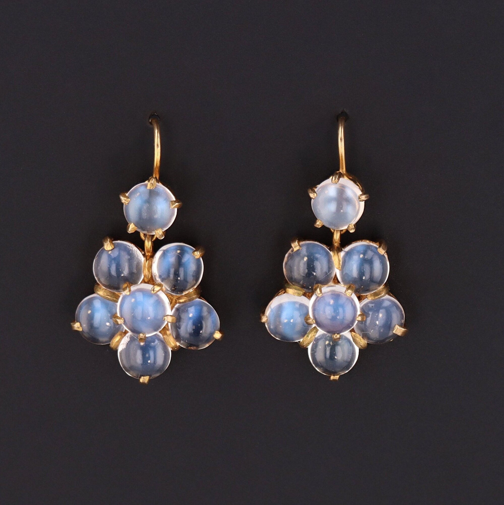 Moonstone Flower Earrings | Vintage Moonstone Earrings 