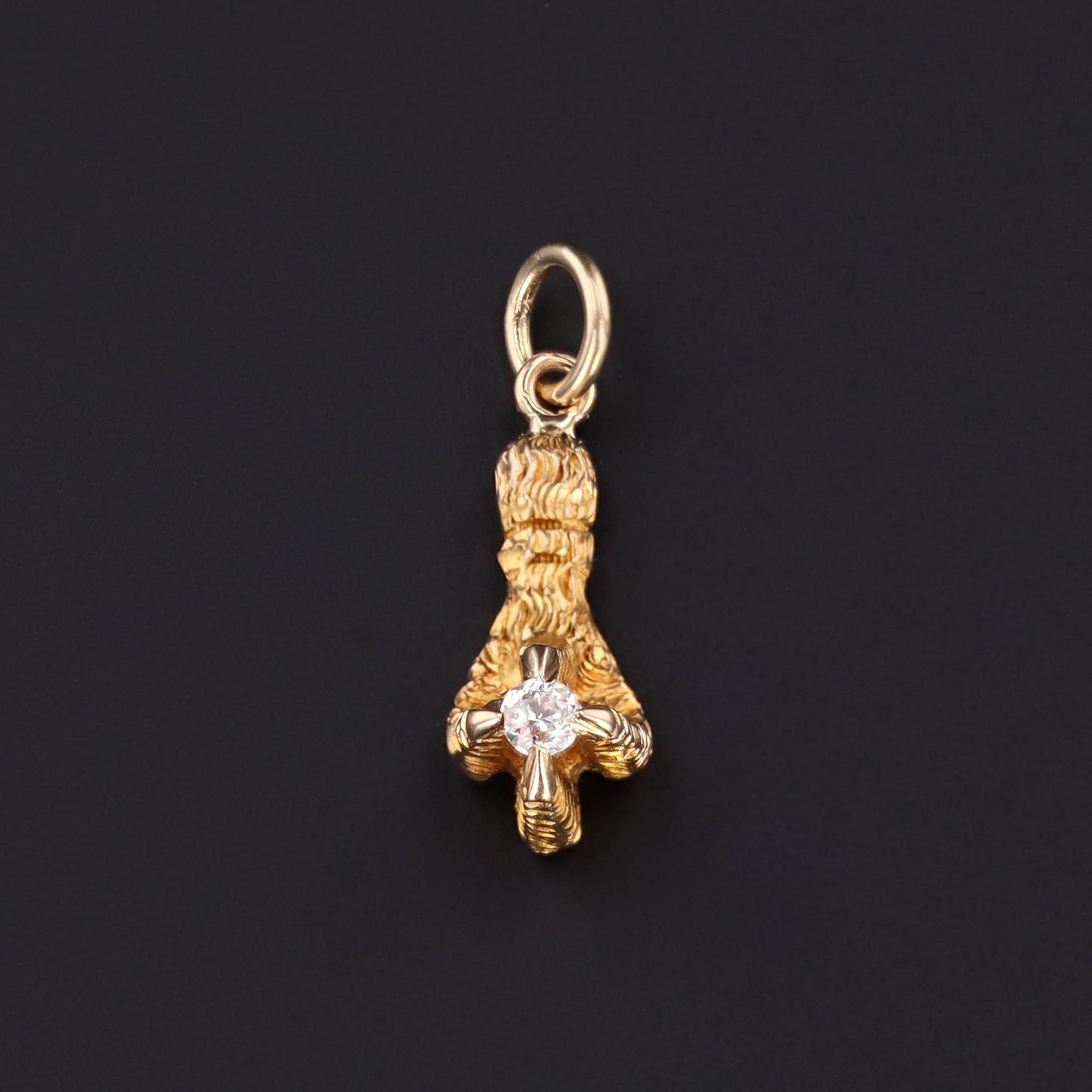 Antique Talon with Diamond Charm | Antique Claw Charm 