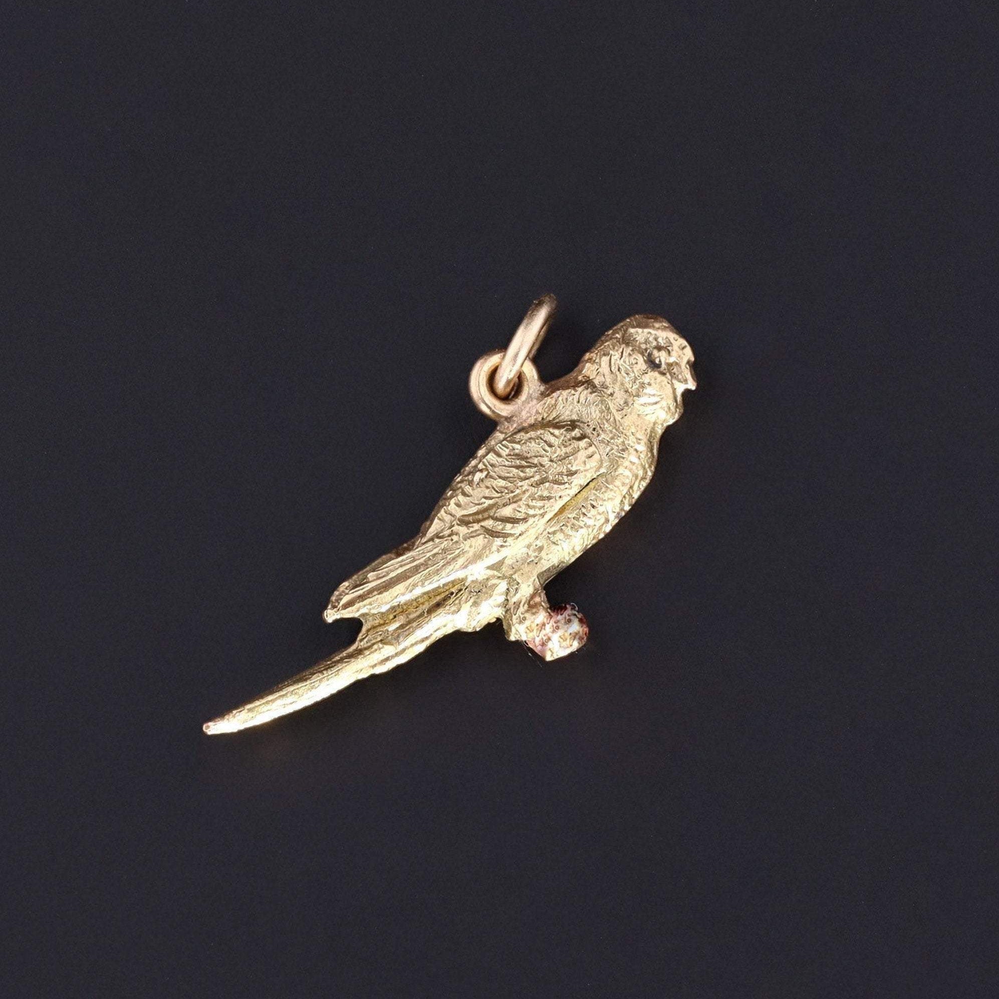 Gold Parrot Pendant | 14k Gold Parrot Pendant 