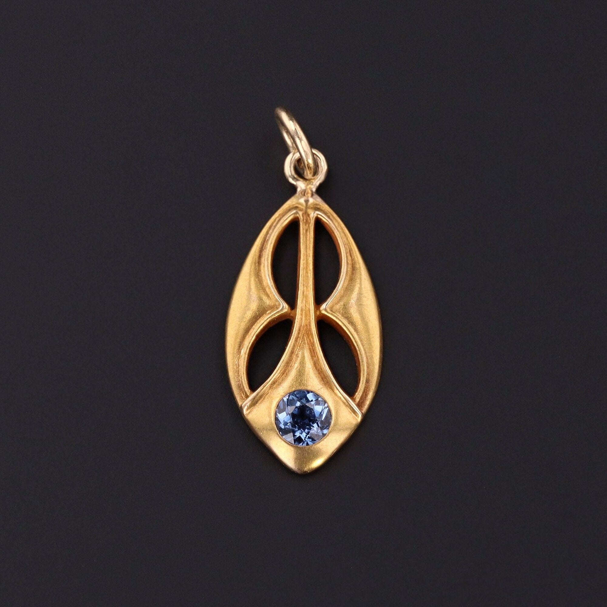 Sapphire Pendant or Charm | 14k Gold Charm 
