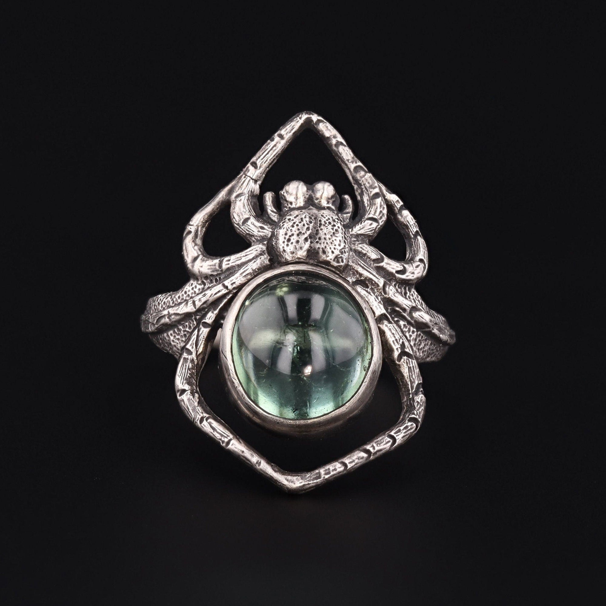 Spider Ring | Silver & Green Tourmaline Spider Ring 