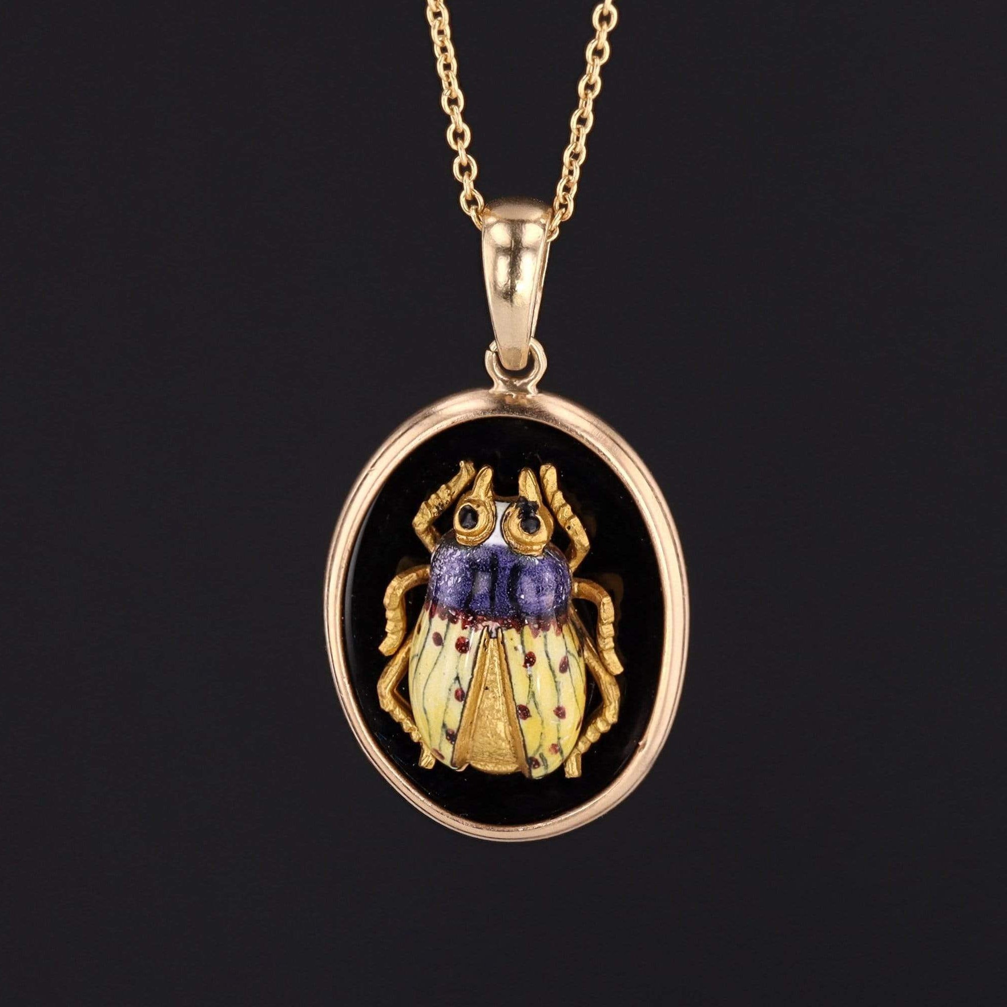 Beetle Pendant | Onyx Insect Pendant 