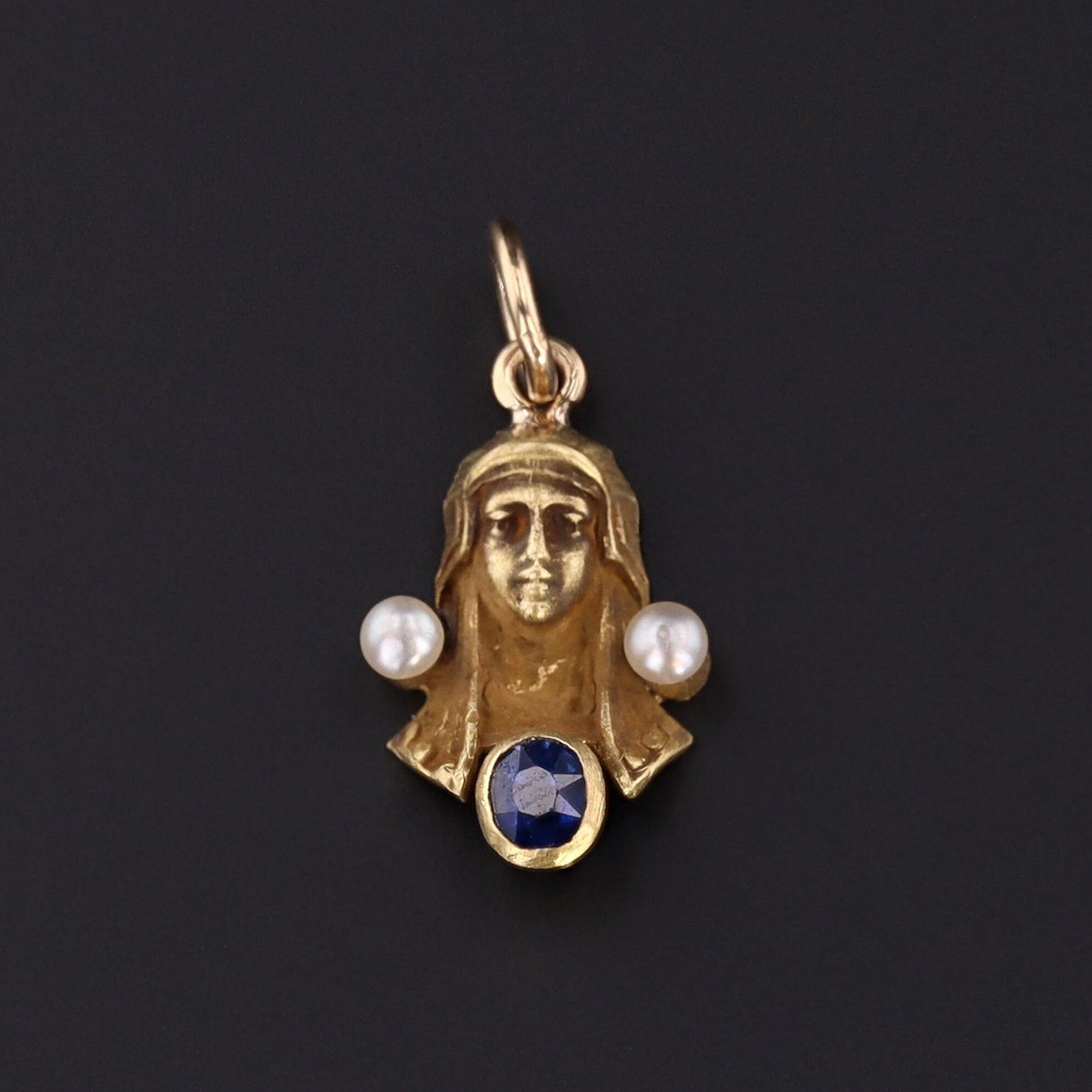 Antique Pharaoh Pendant | 14k Gold Pharaoh Pendant 