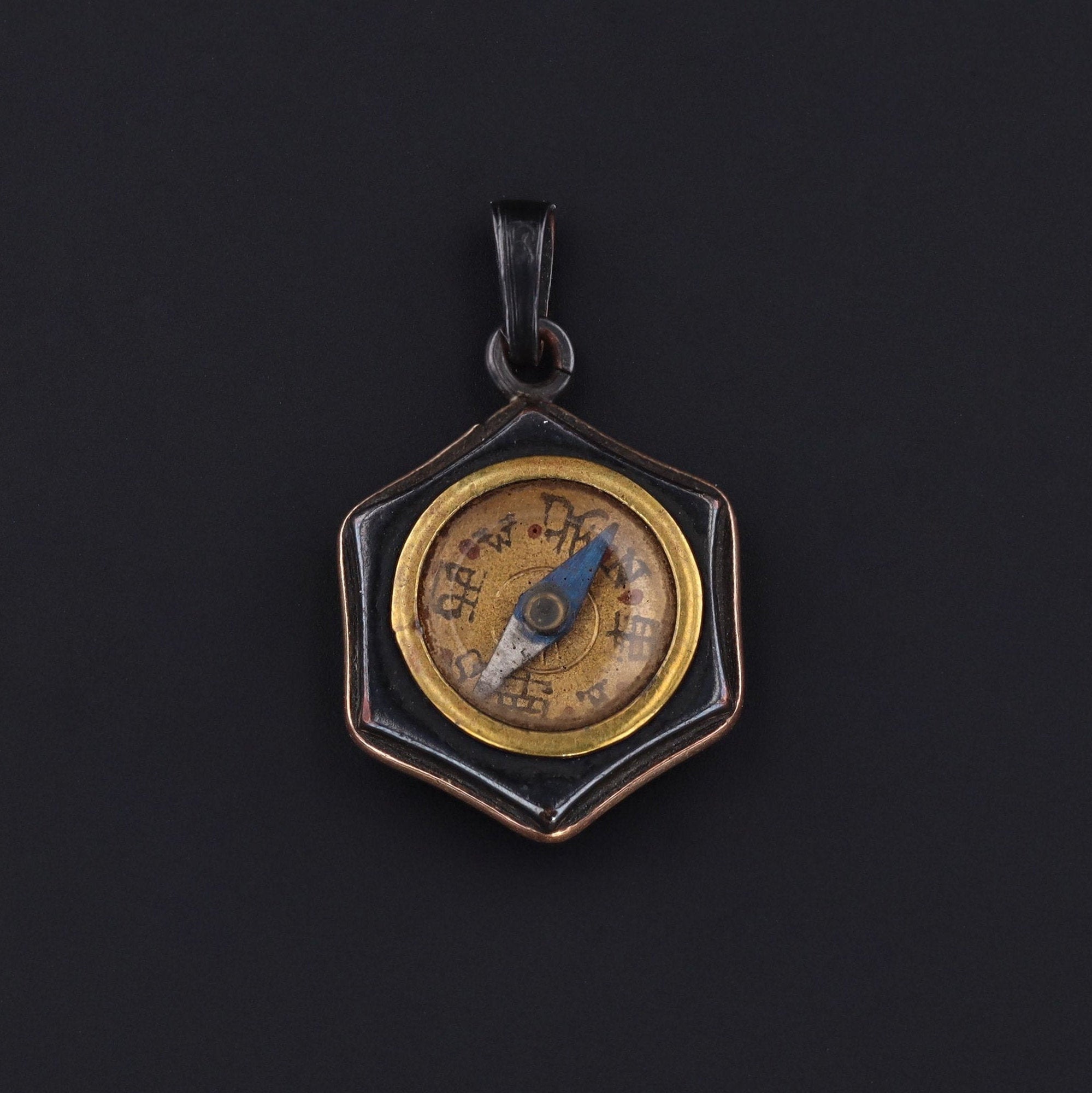 Antique Japanese Compass Charm | Antique Compass - Trademark Antiques