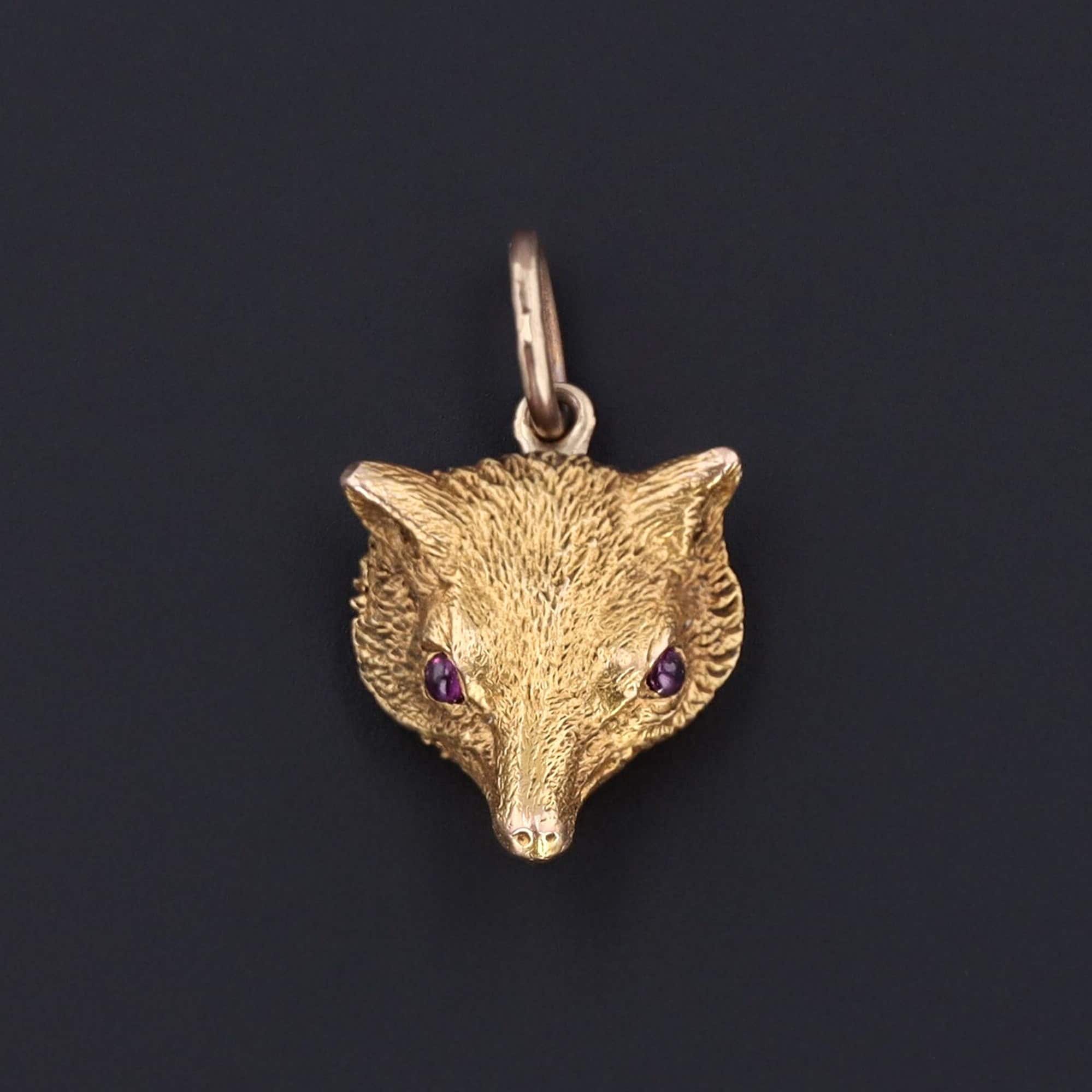 Antique Fox Charm | Antique Gold Fox Charm 