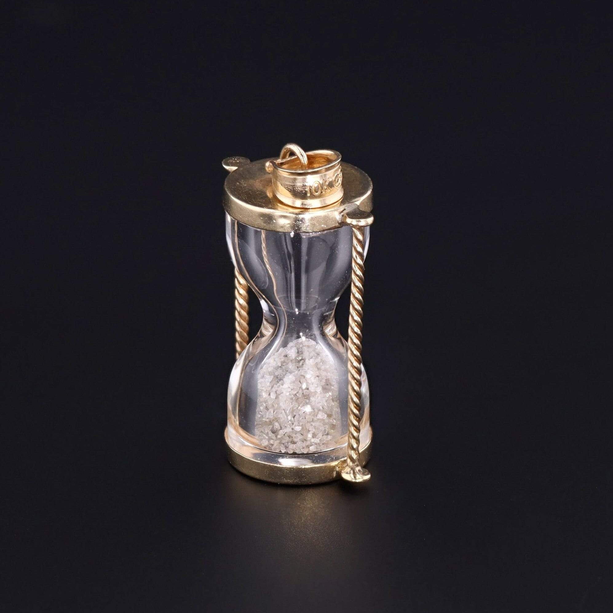 Vintage Hourglass Charm | Diamond Hourglass Charm 
