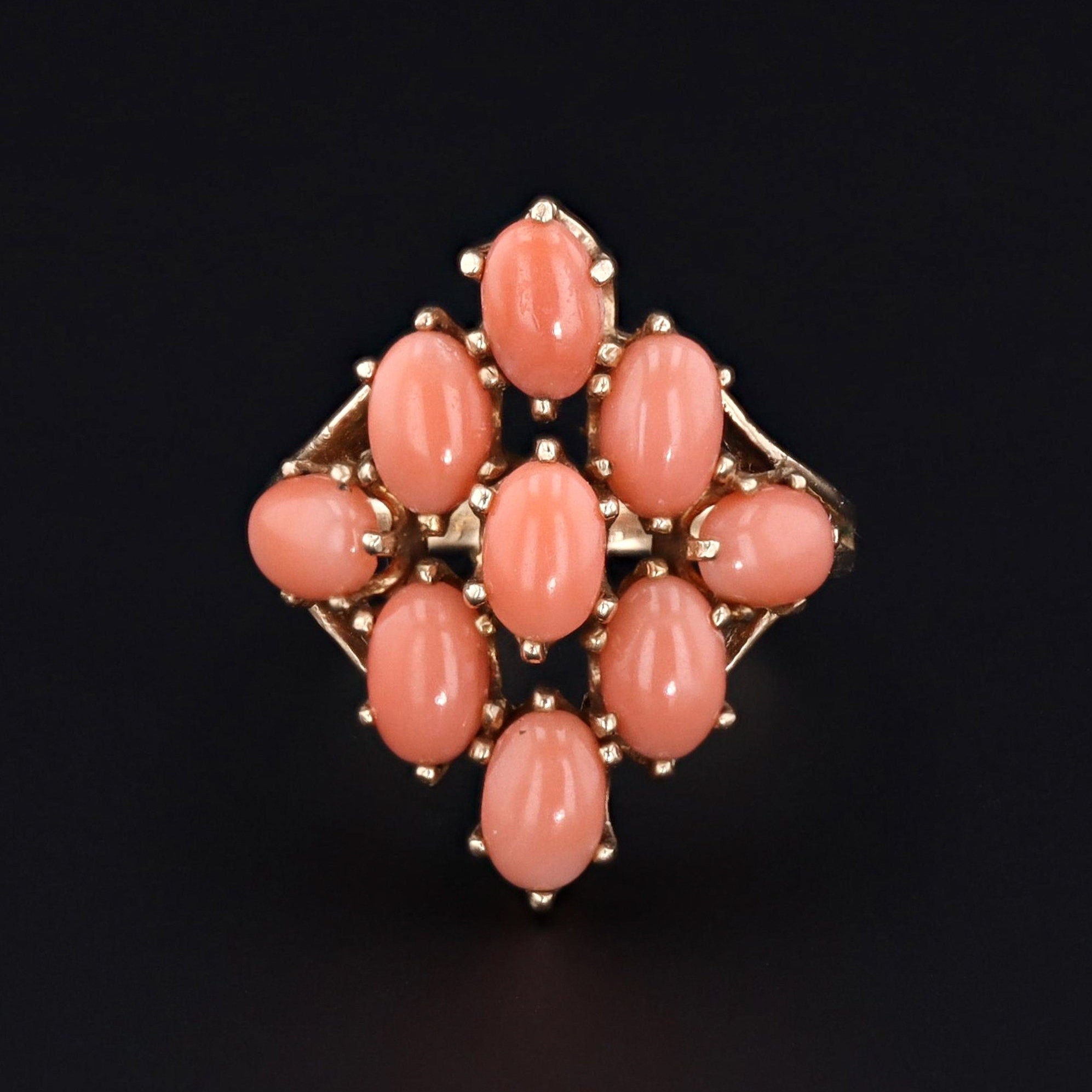 10k Gold Coral Ring | Coral Ring 