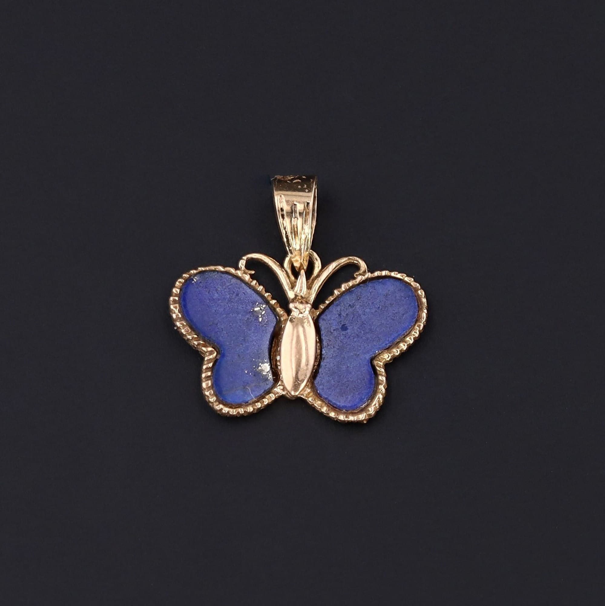 Lapis Butterfly Charm | Vintage Butterfly Charm 