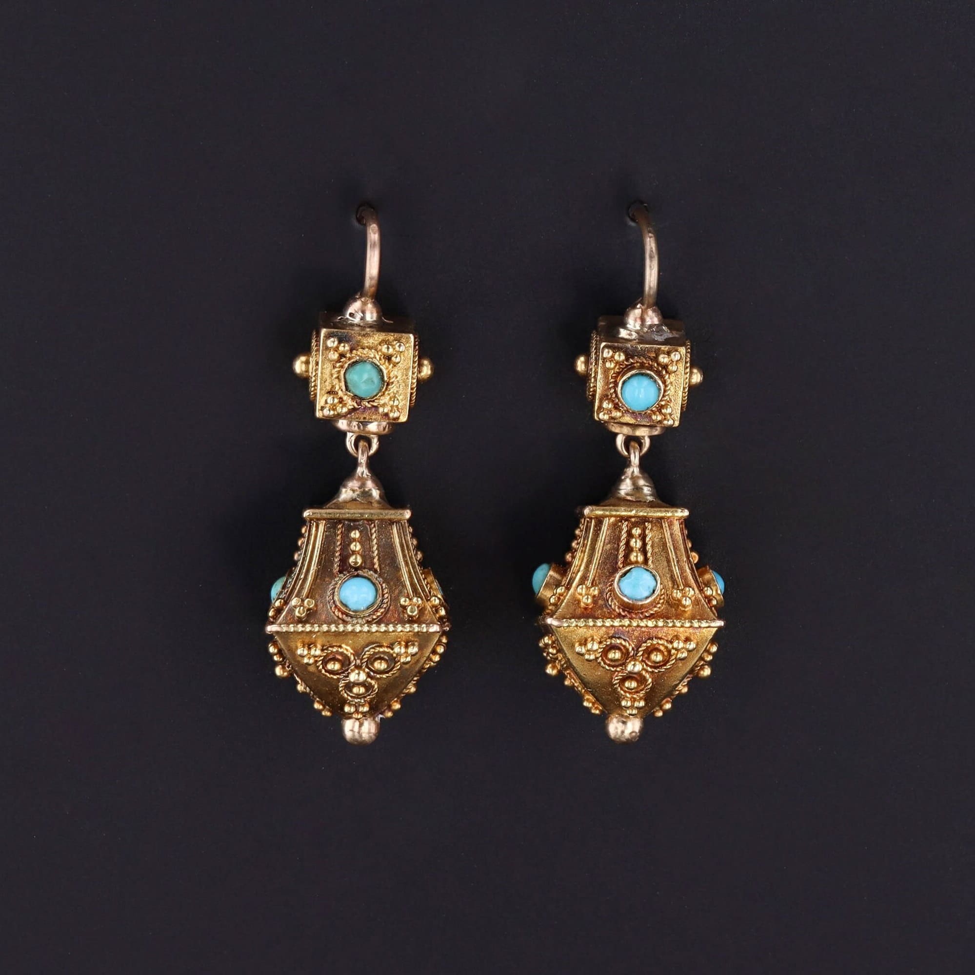 Turquoise Earrings | 14k Gold Earrings 