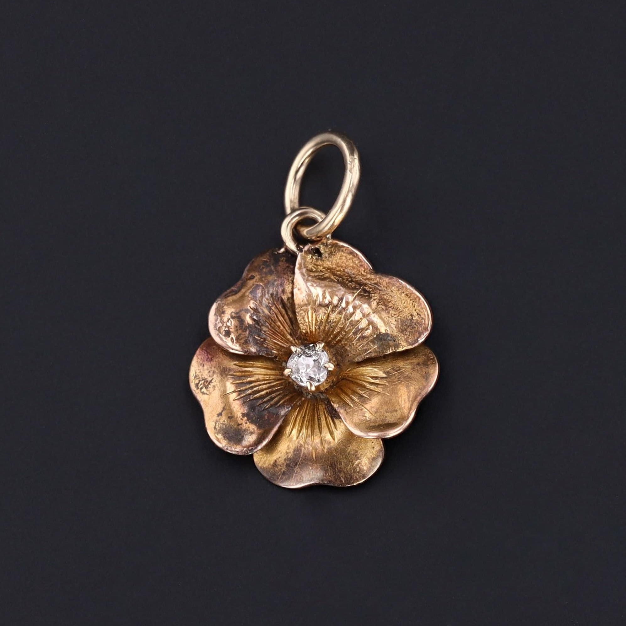 Flower Charm | Diamond Flower Charm 