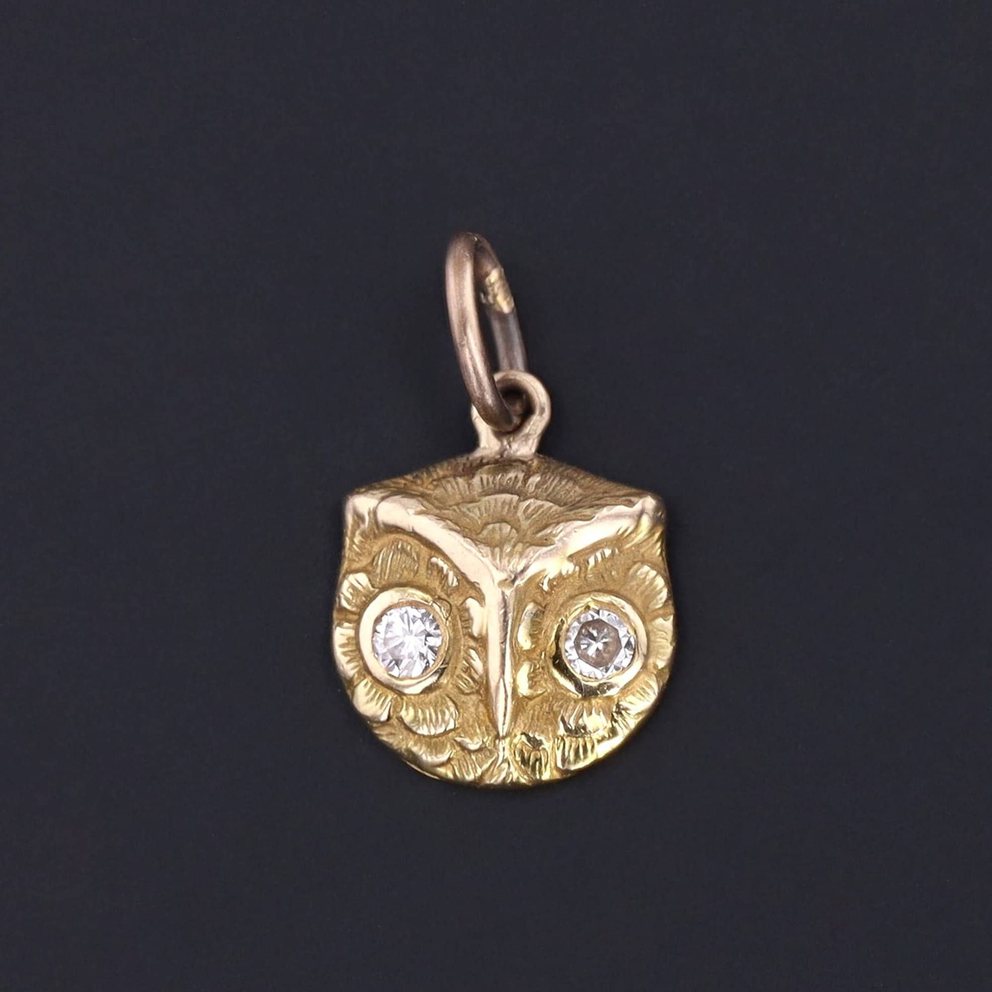 Owl Charm | 14k Gold Owl Charm 