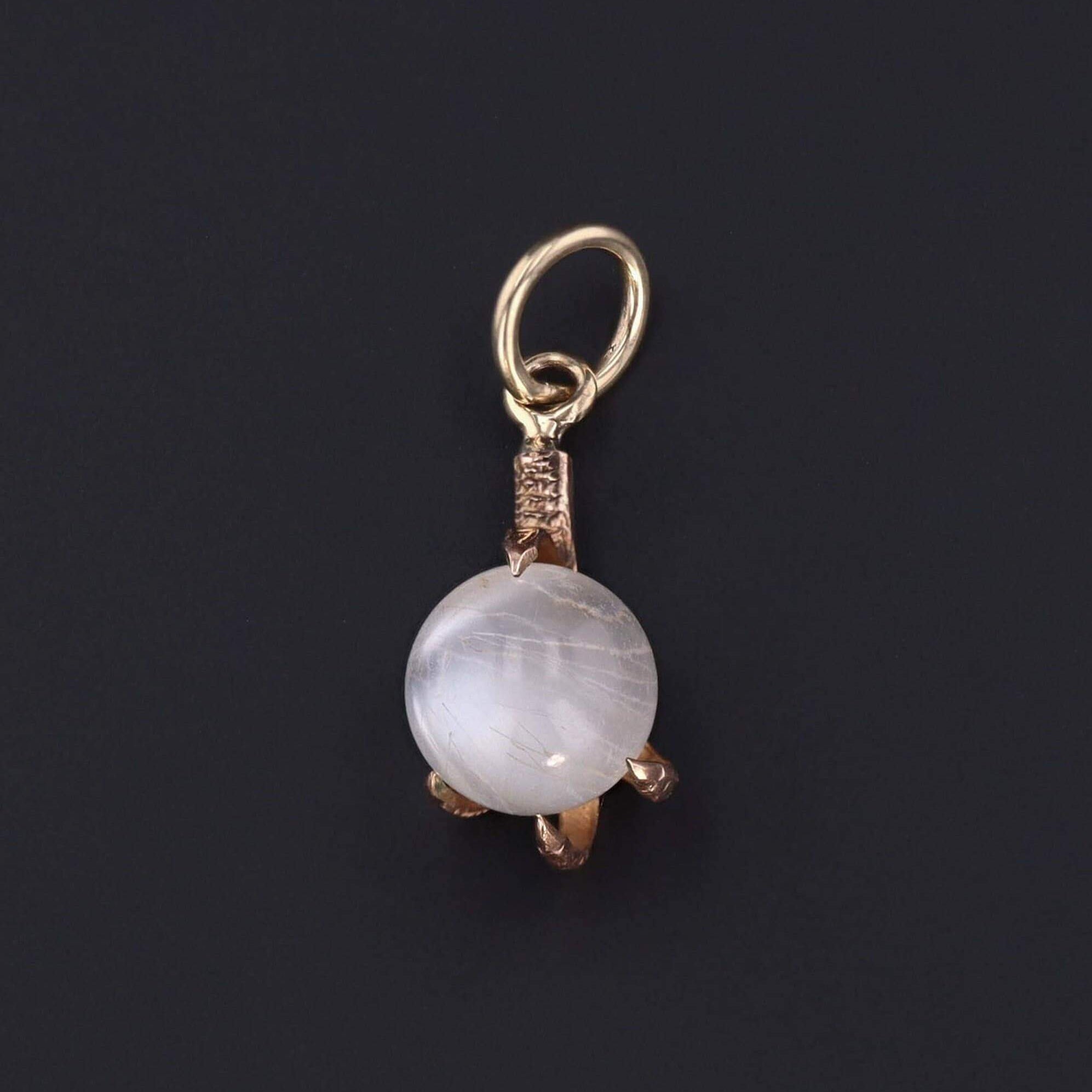 Rutilated Quartz Talon Pendant or Charm | Antique Moonstone Claw or Talon 