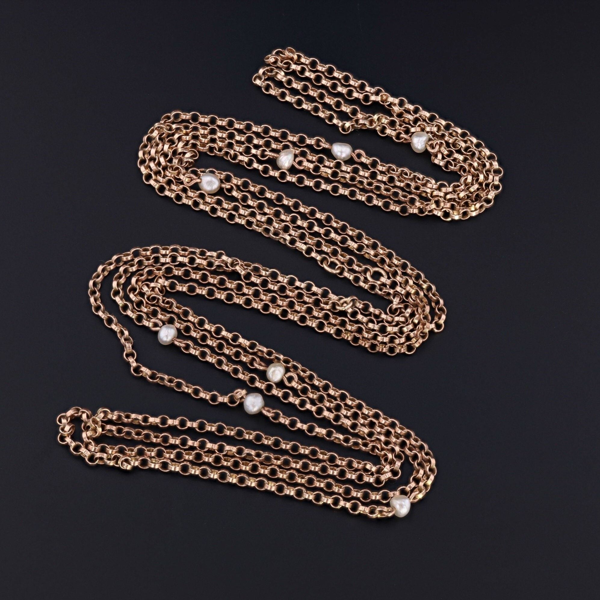 Antique Chain | 9ct Gold Rolo Link Chain 