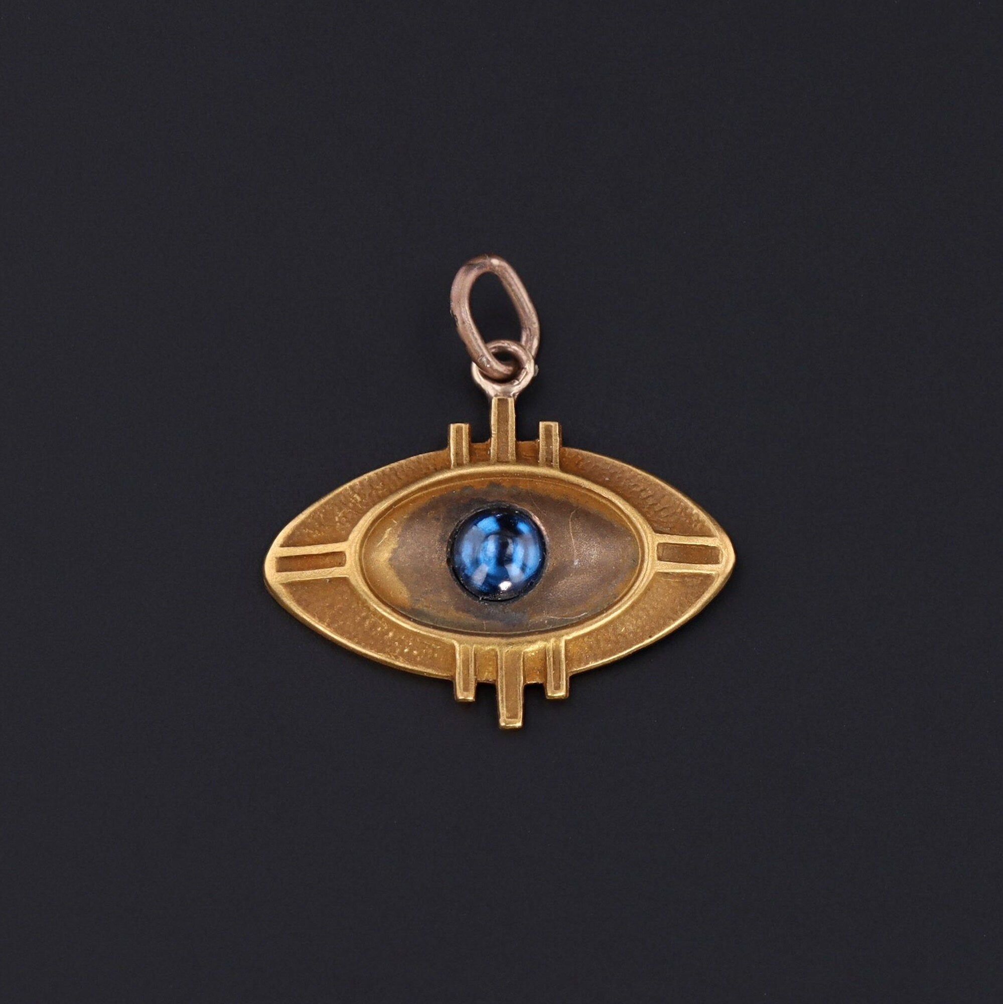 14k Gold Evil Eye Charm | Sapphire Charm 