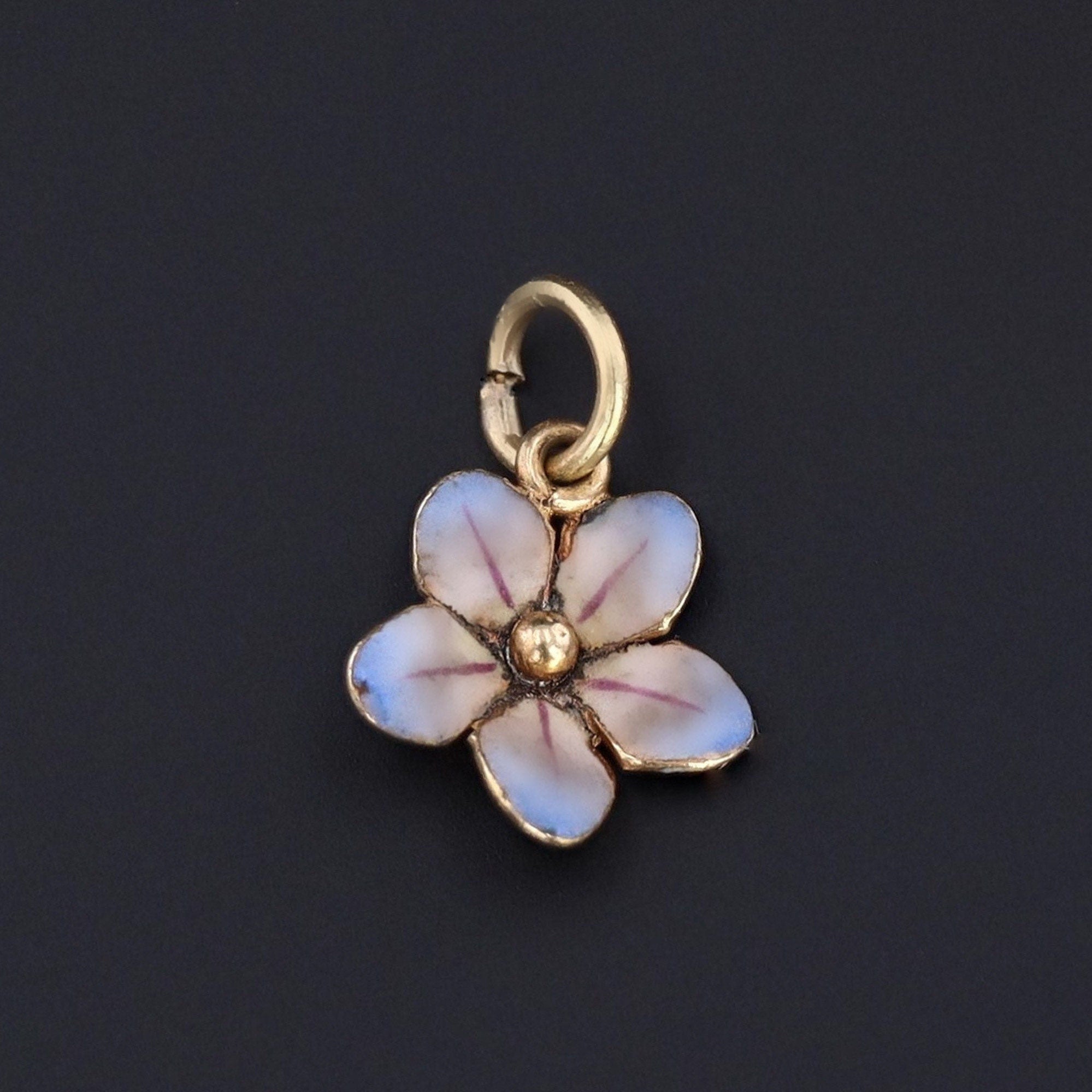 Flower Charm | 14k Gold Enamel Charm 