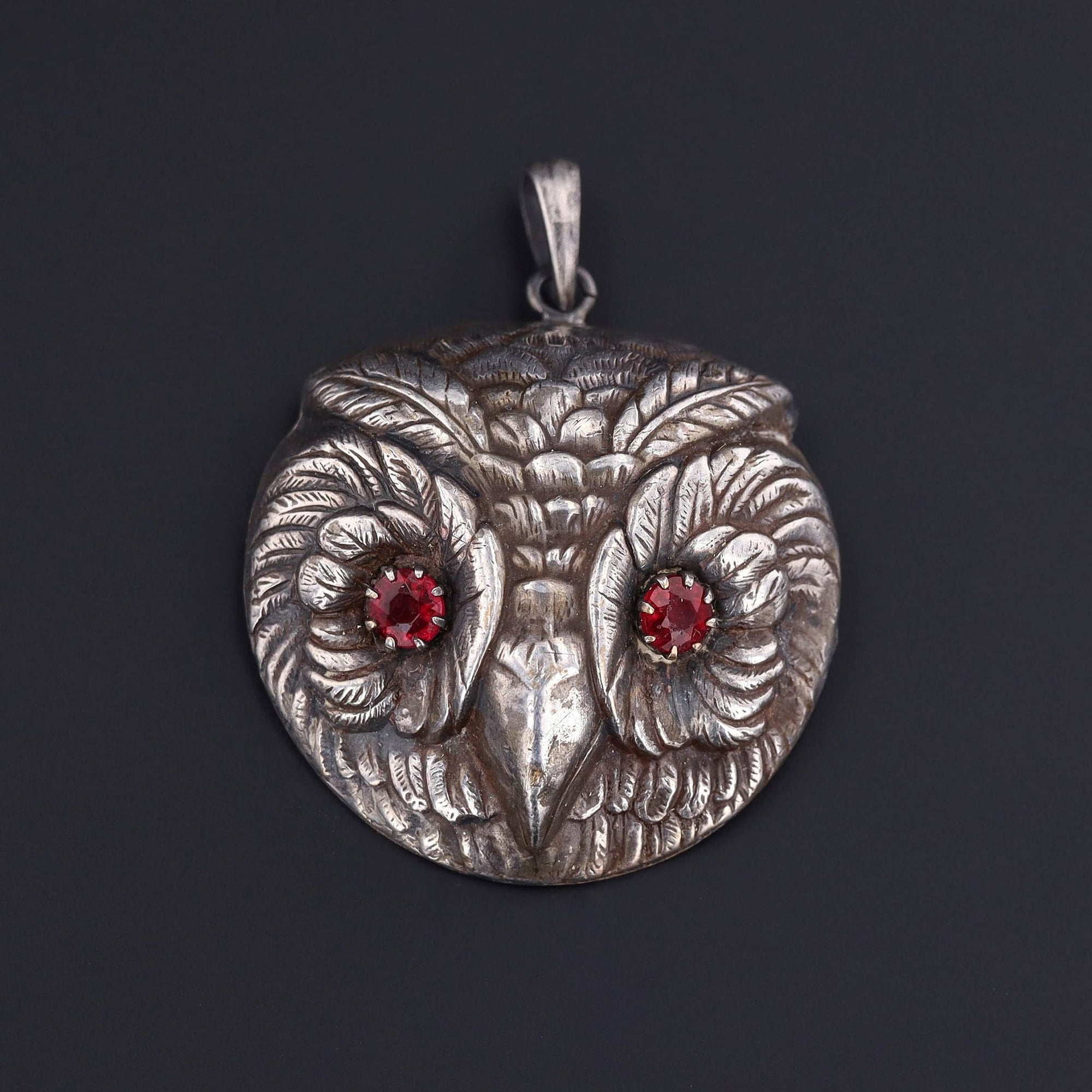 Silver Plated Owl Pendant | Antique Pin Conversion 