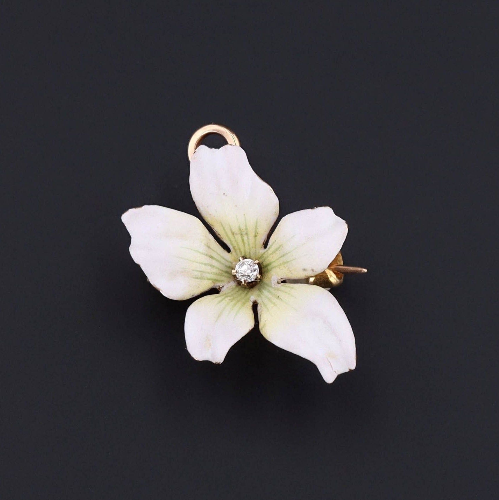 White Violet Flower Brooch | Vintage Flower Brooch 