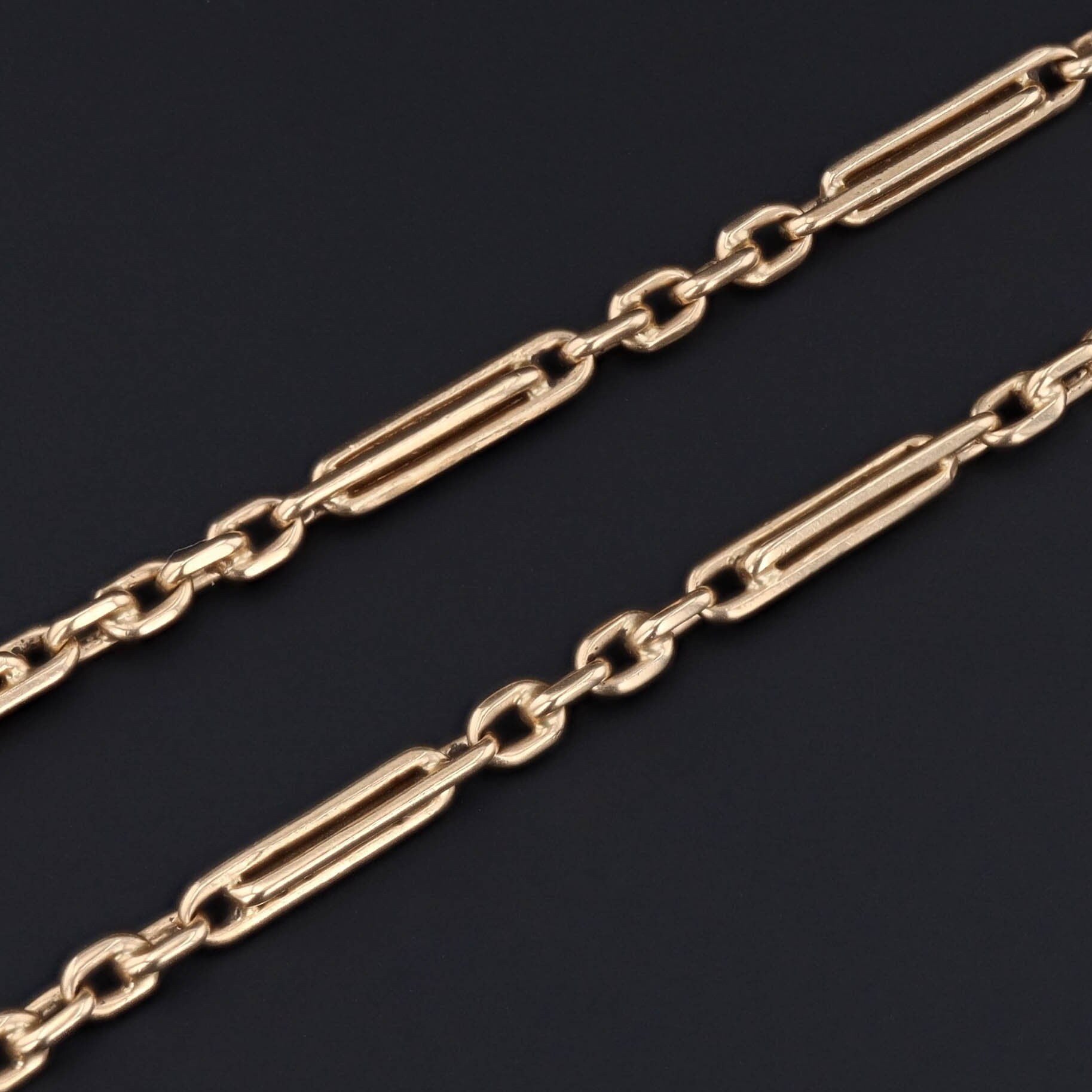 Antique Watch Chain Necklace | 14k Gold Watch Chain 