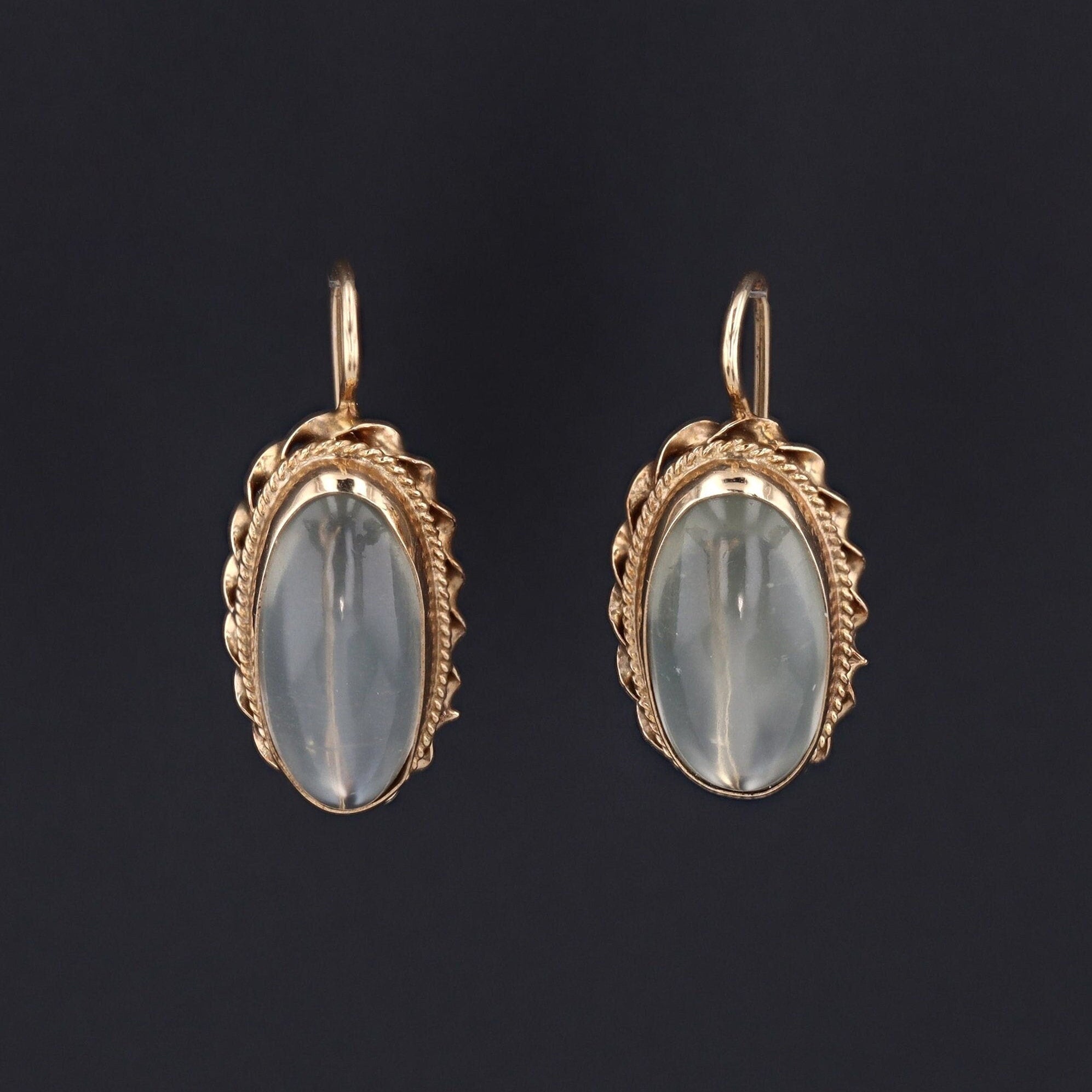 Moonstone Earrings | 14k Gold Moonstone Earrings 