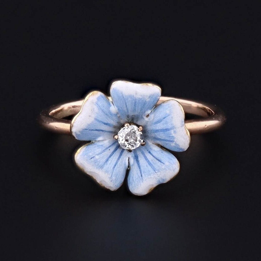 Enamel Flower Ring | Antique Ring 